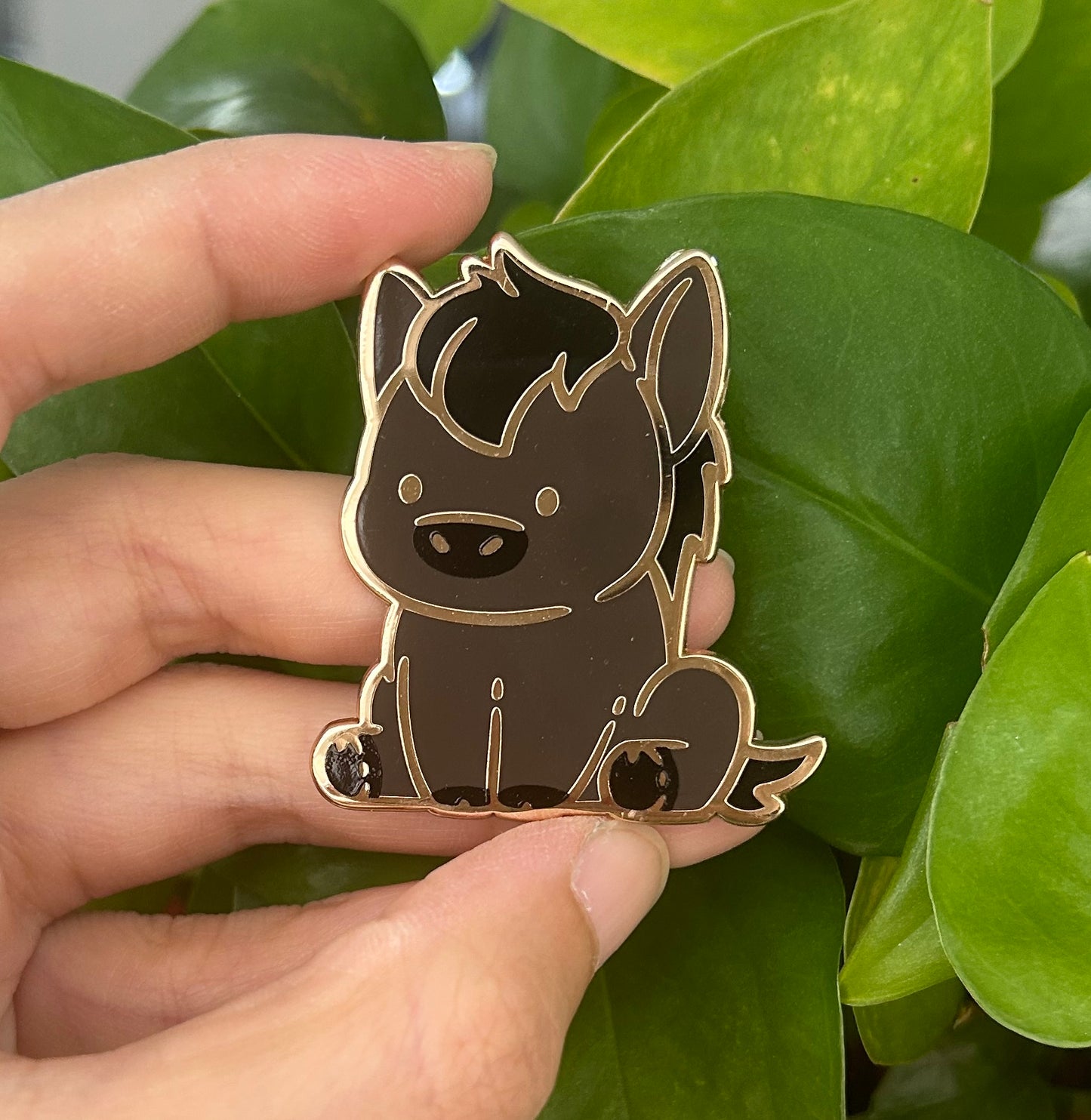 Black Horse Enamel Pin