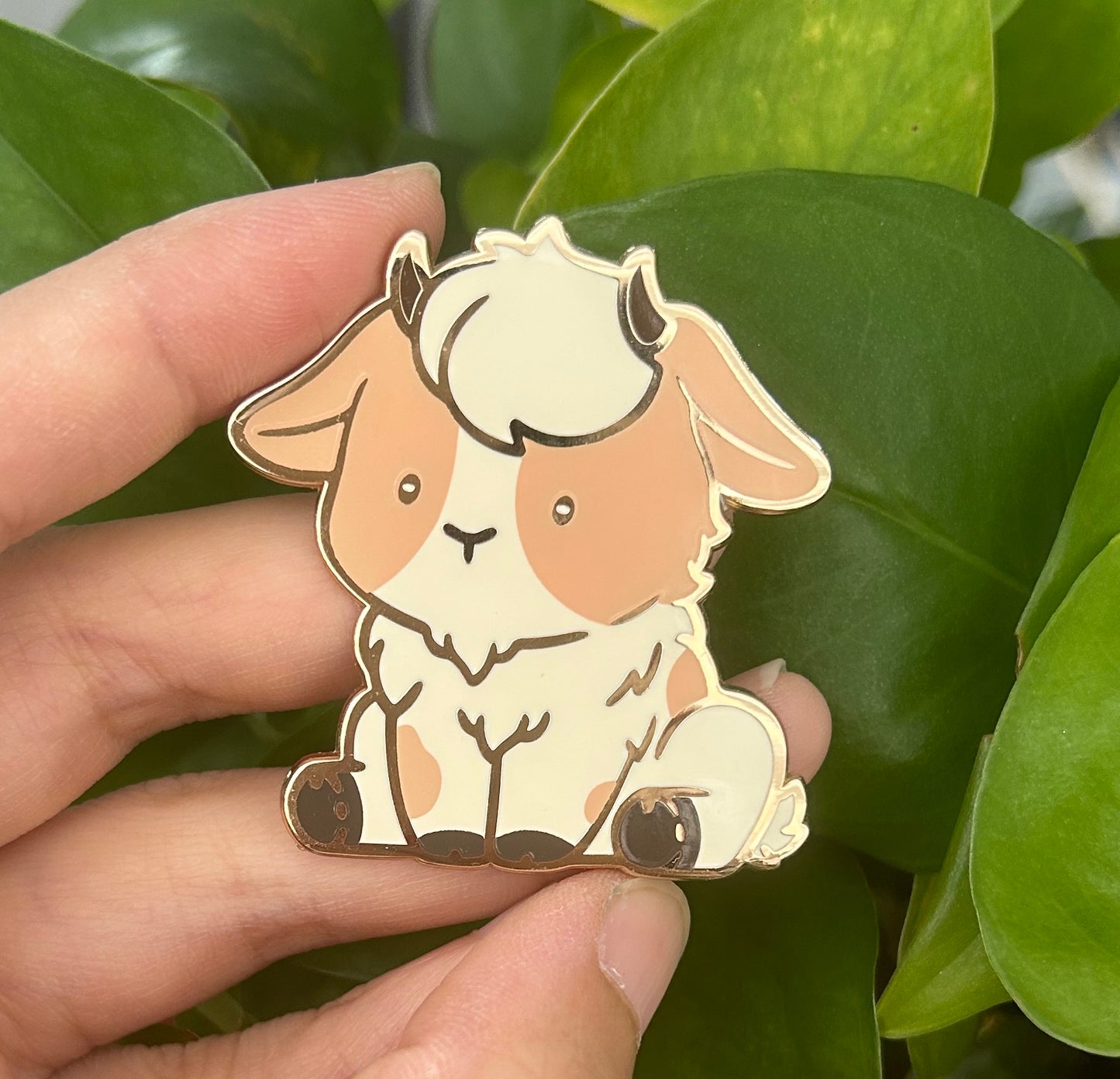 Brown Goat Enamel Pin
