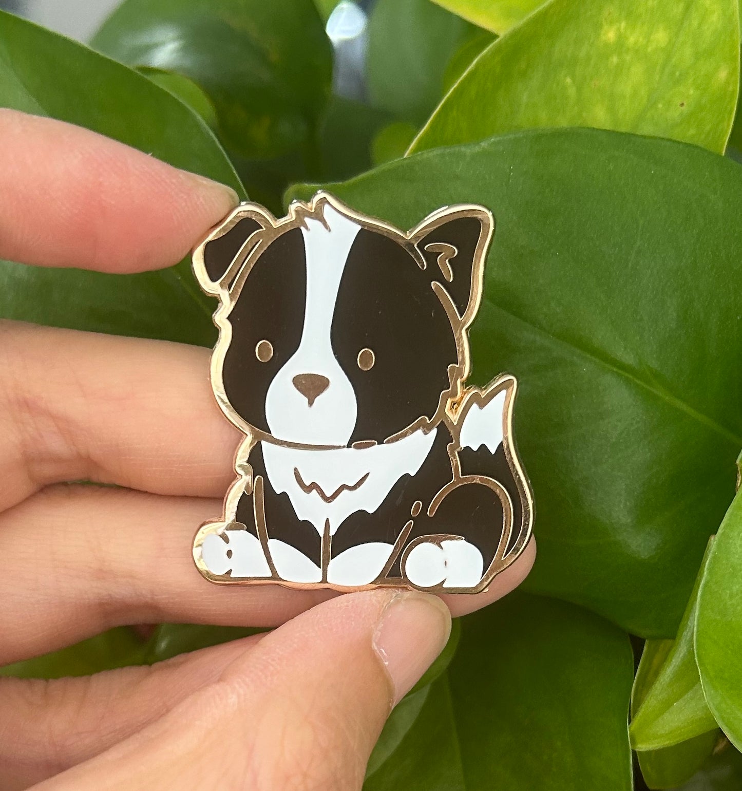 Black Border Collie Enamel Pin