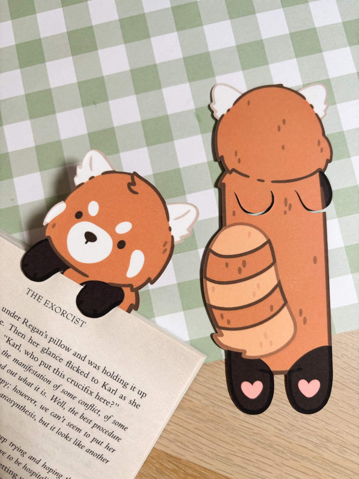 Red Panda Peeking Bookmark