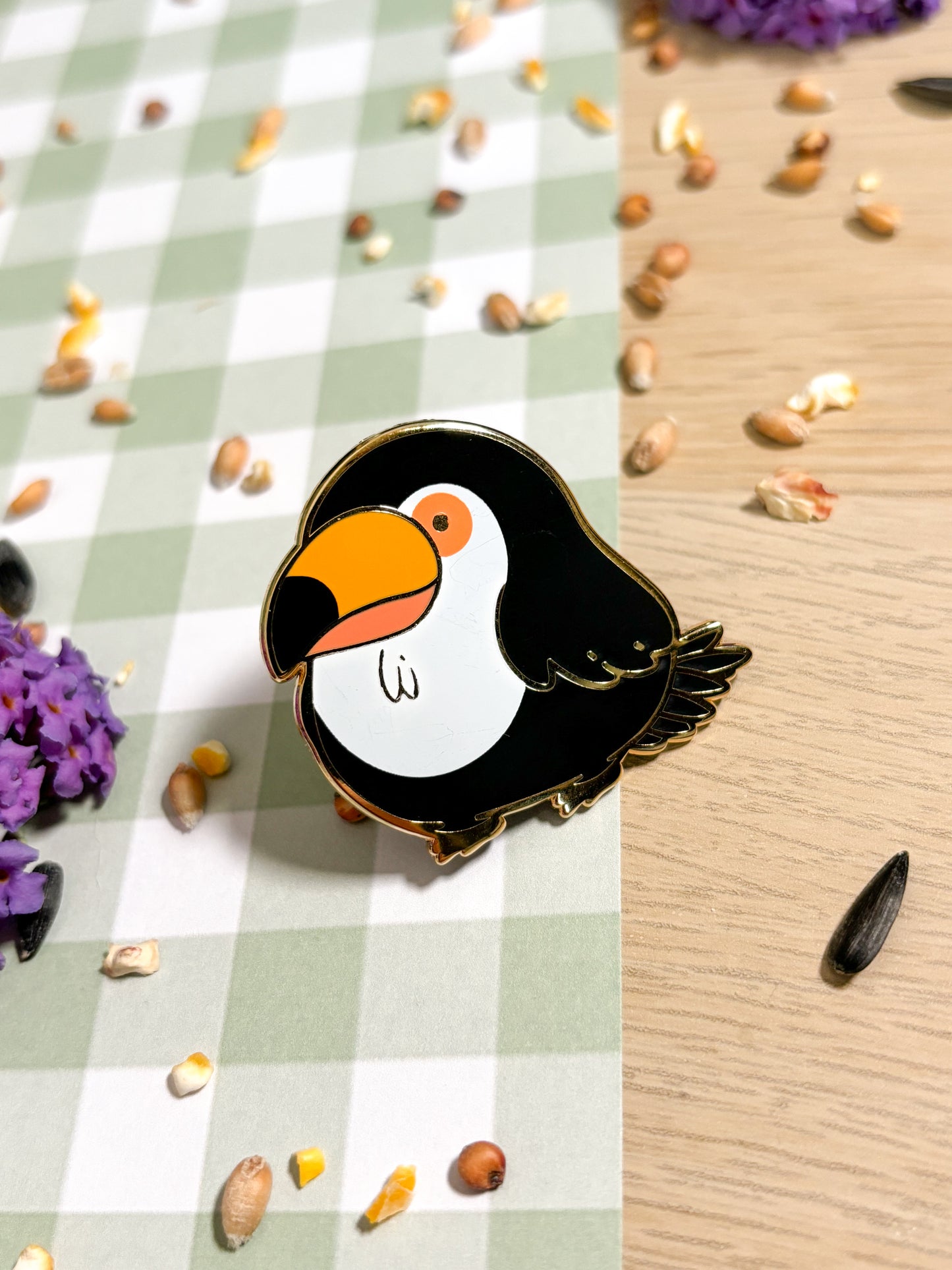 Chunky Chirp Toucan 1.5 inch Gold Plated Enamel Pin
