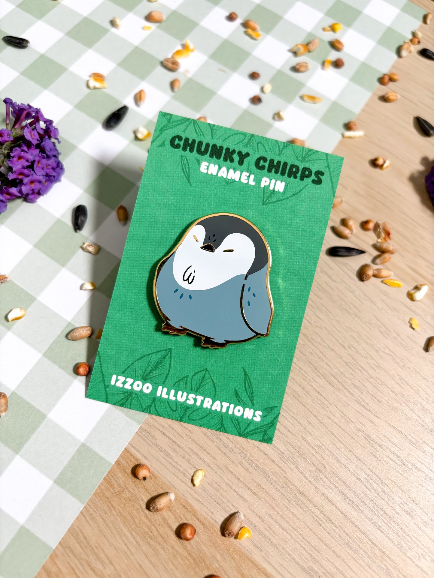 Chunky Chirp Penguin Chick 1.5 inch Gold Plated Enamel Pin