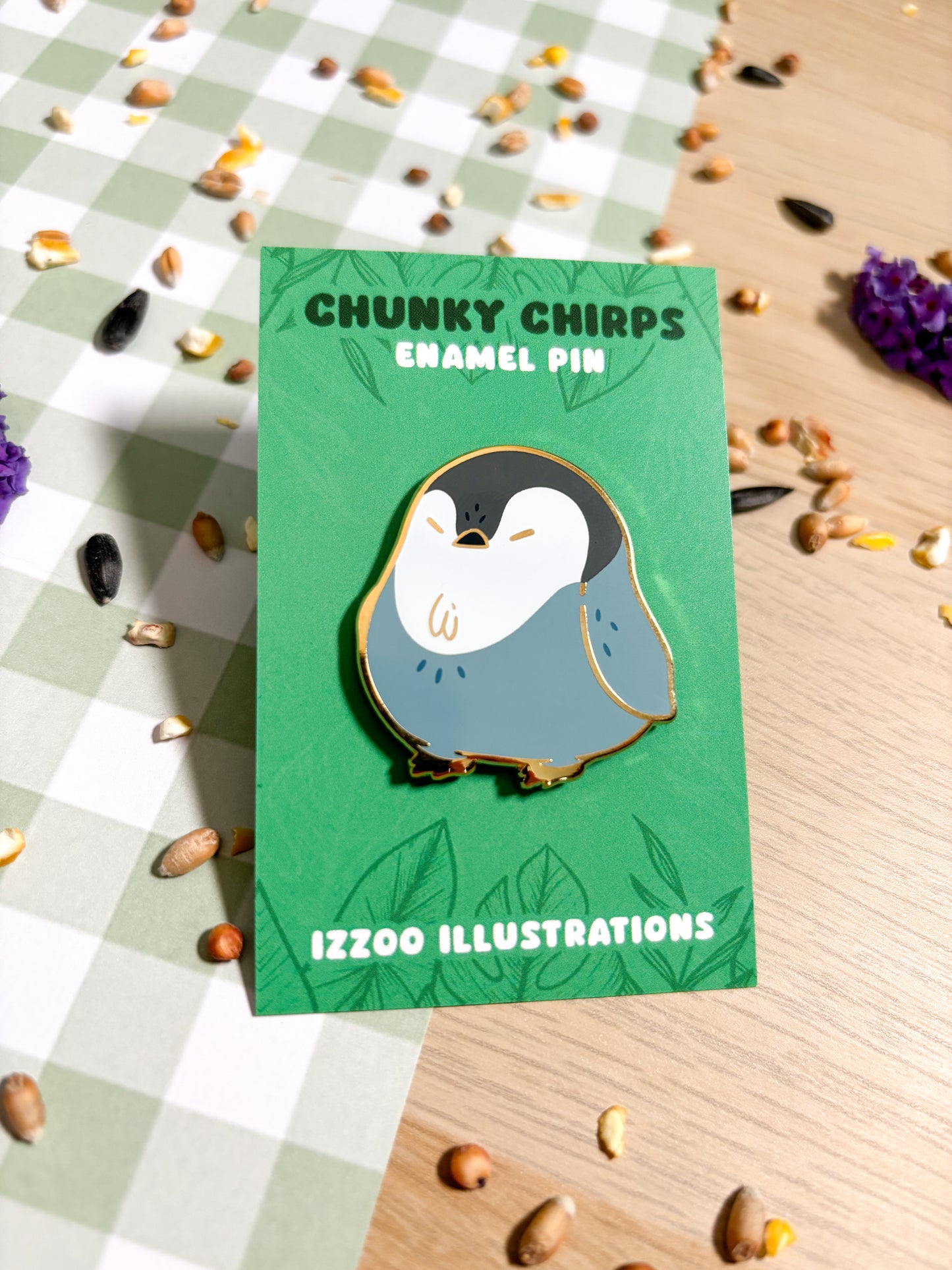 Chunky Chirp Penguin Chick 1.5 inch Gold Plated Enamel Pin