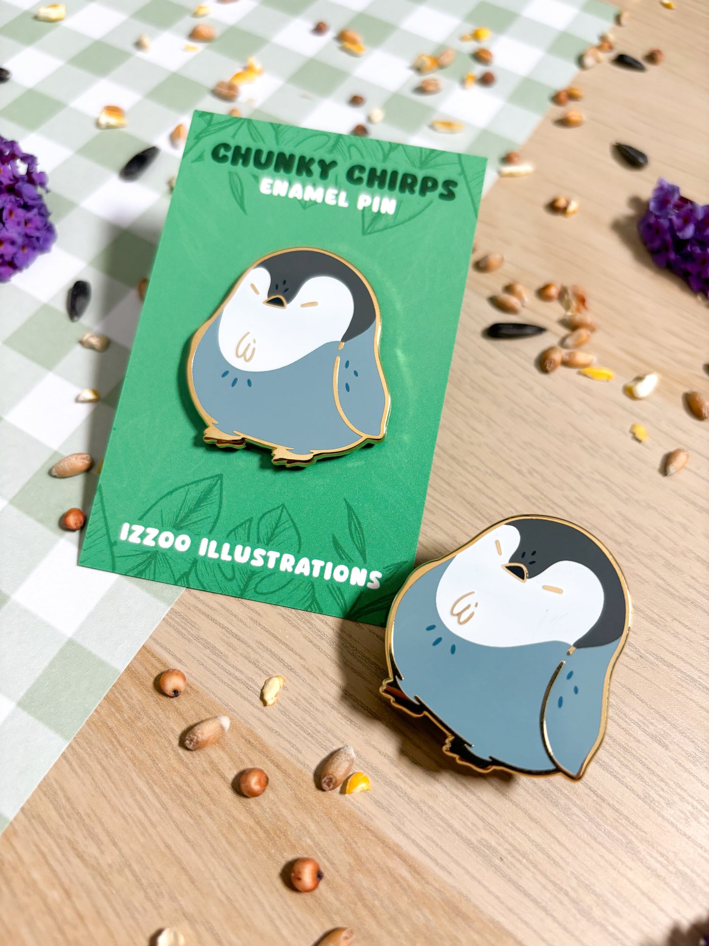 Chunky Chirp Penguin Chick 1.5 inch Gold Plated Enamel Pin