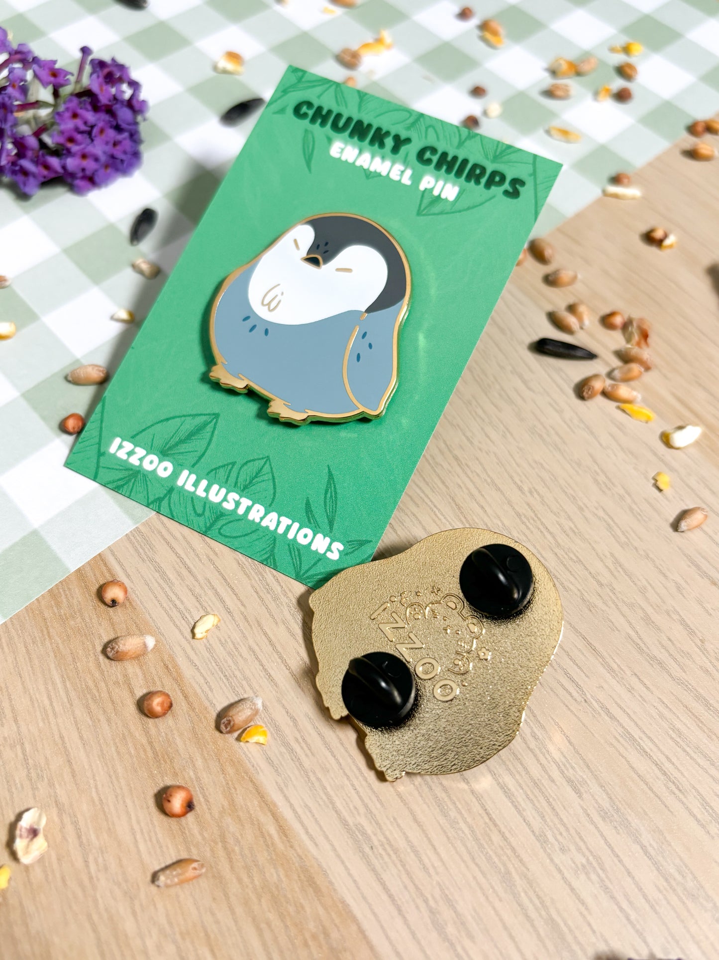 Chunky Chirp Penguin Chick 1.5 inch Gold Plated Enamel Pin