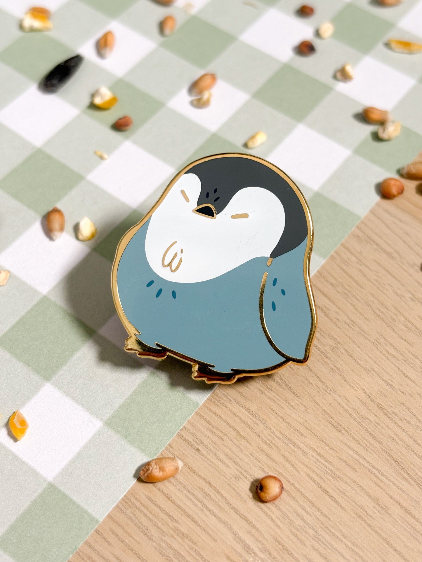 Chunky Chirp Penguin Chick 1.5 inch Gold Plated Enamel Pin