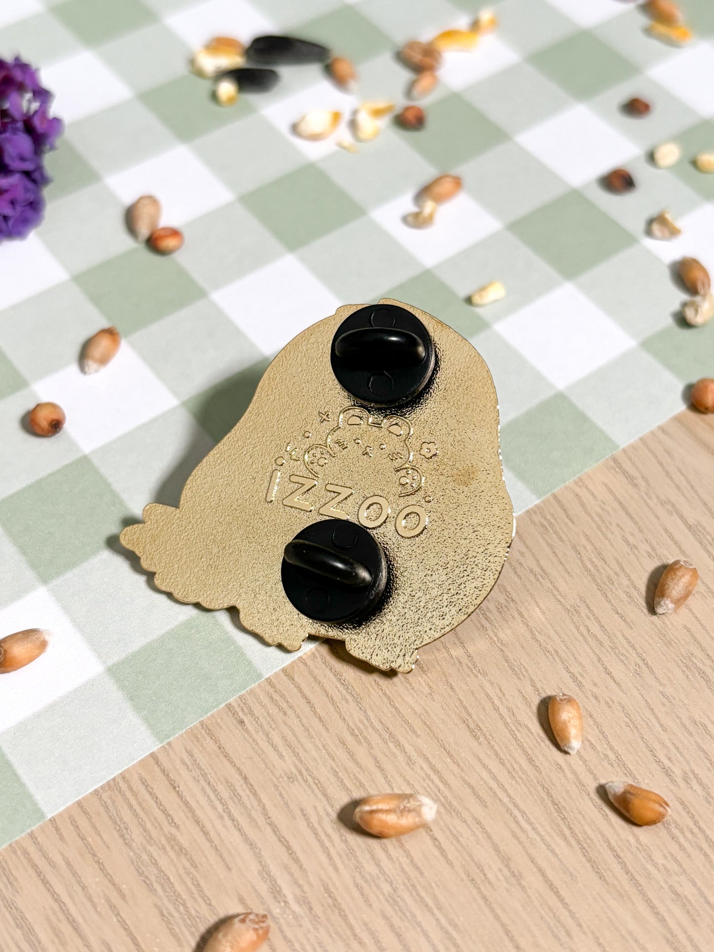 Chunky Chirp Crow/Raven 1.5 inch Gold Plated Enamel Pin