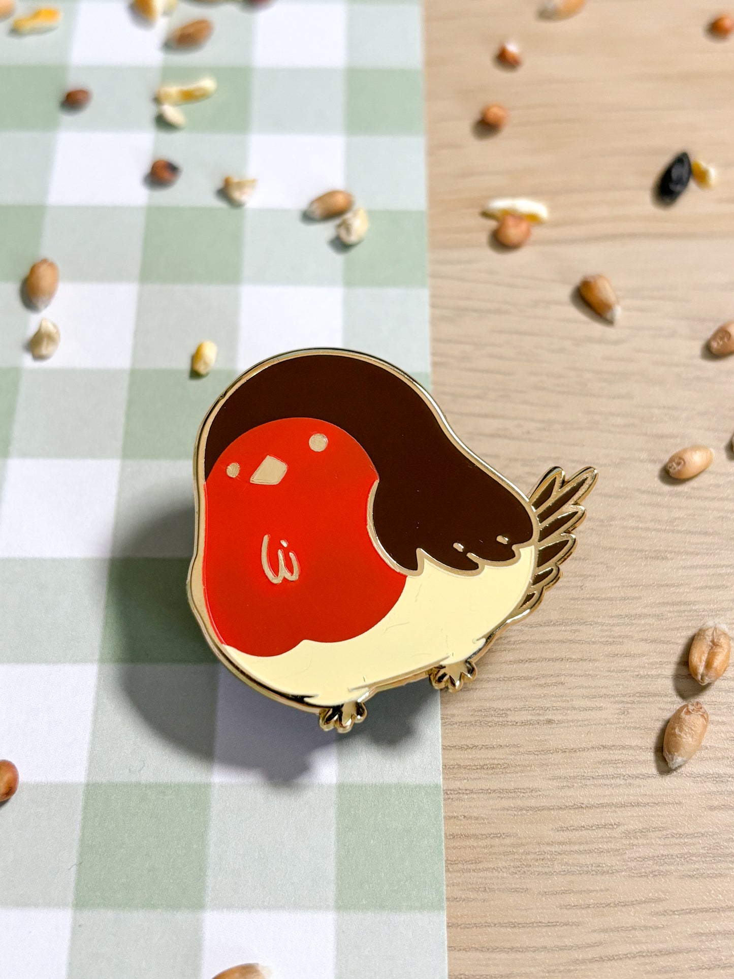 Chunky Chirp Robin 1.5 inch Gold Plated Enamel Pin