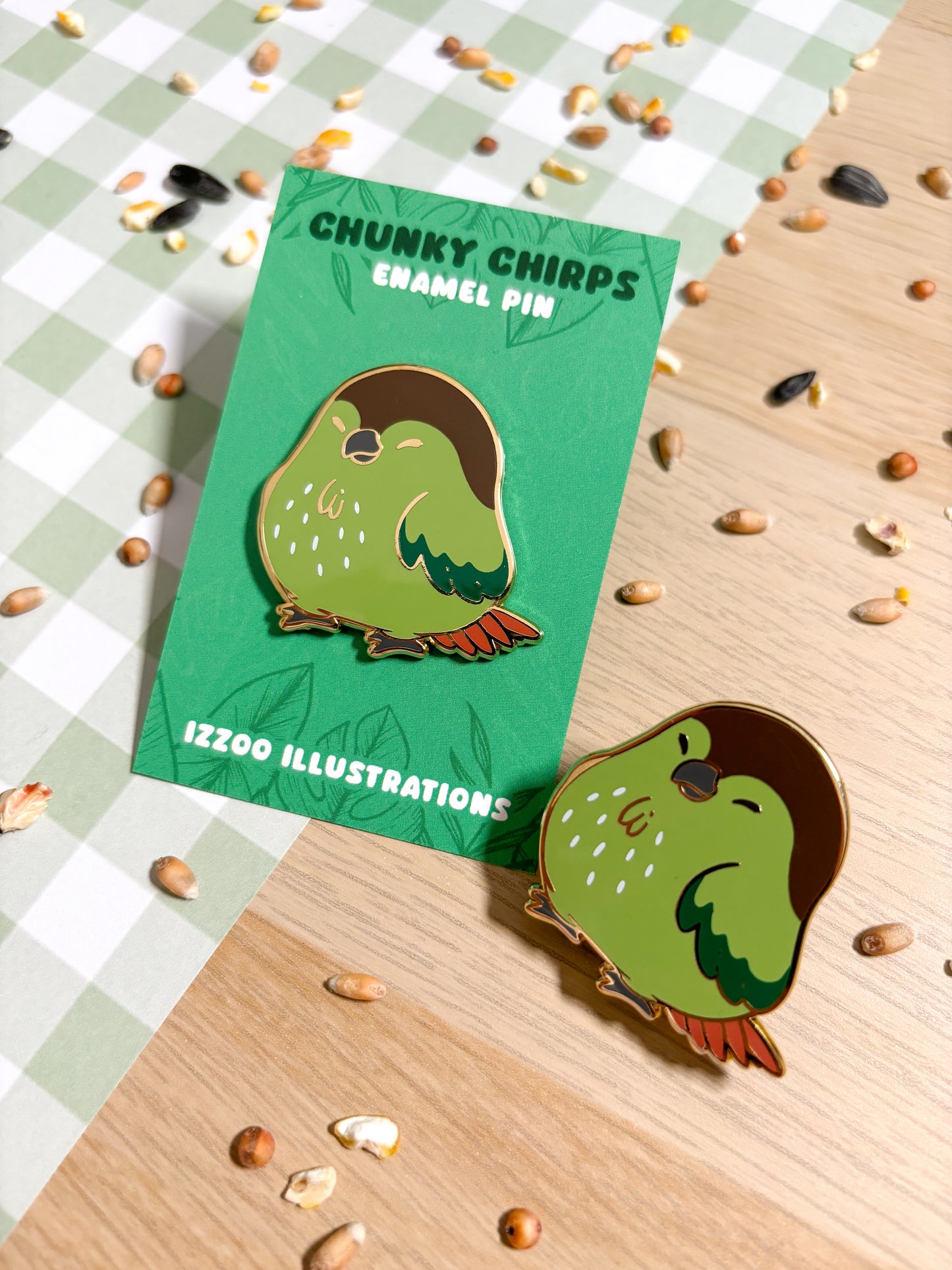 Green-Cheeked Conure Enamel Pin