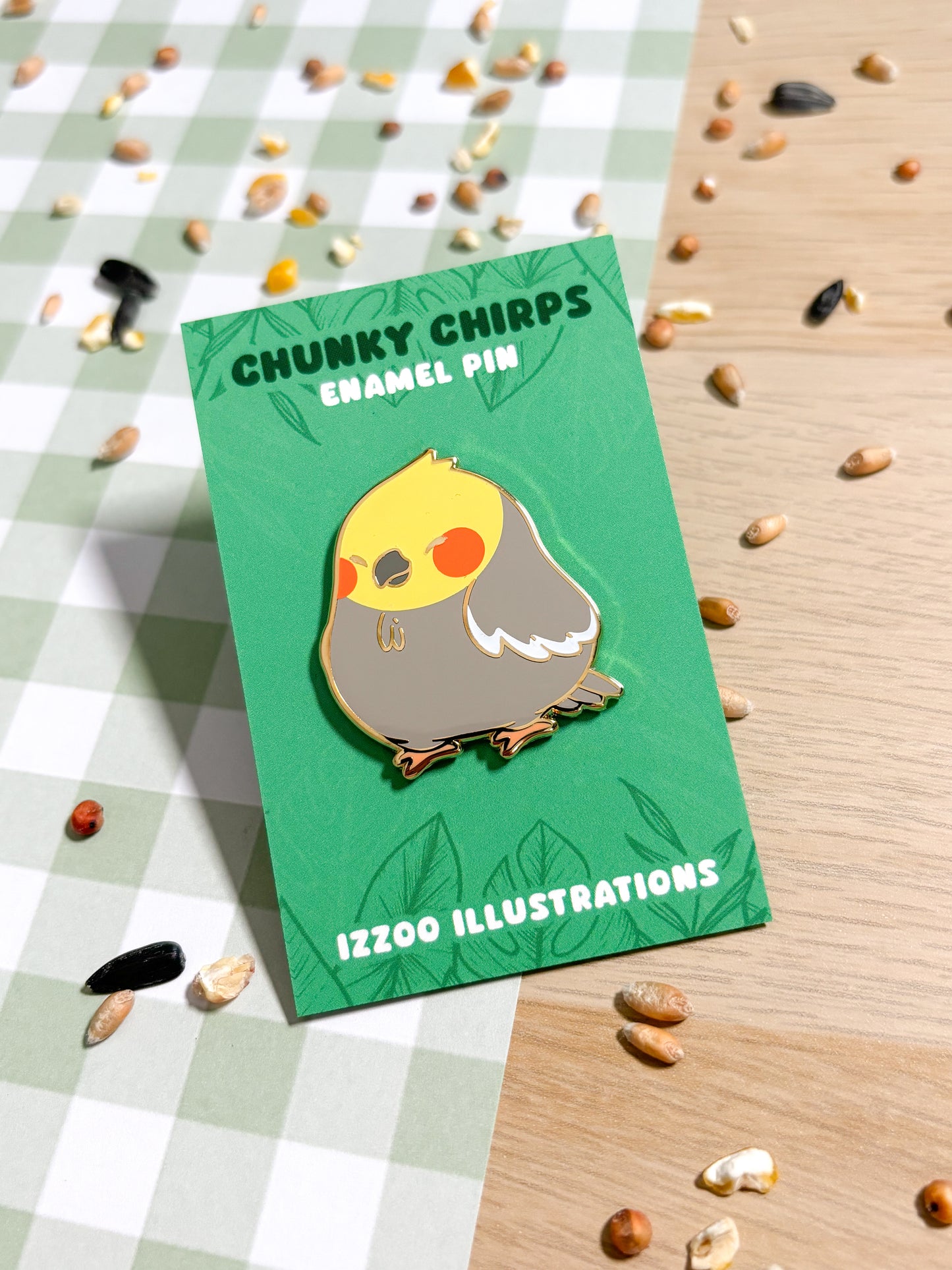 Grey Cockatiel Enamel Pin