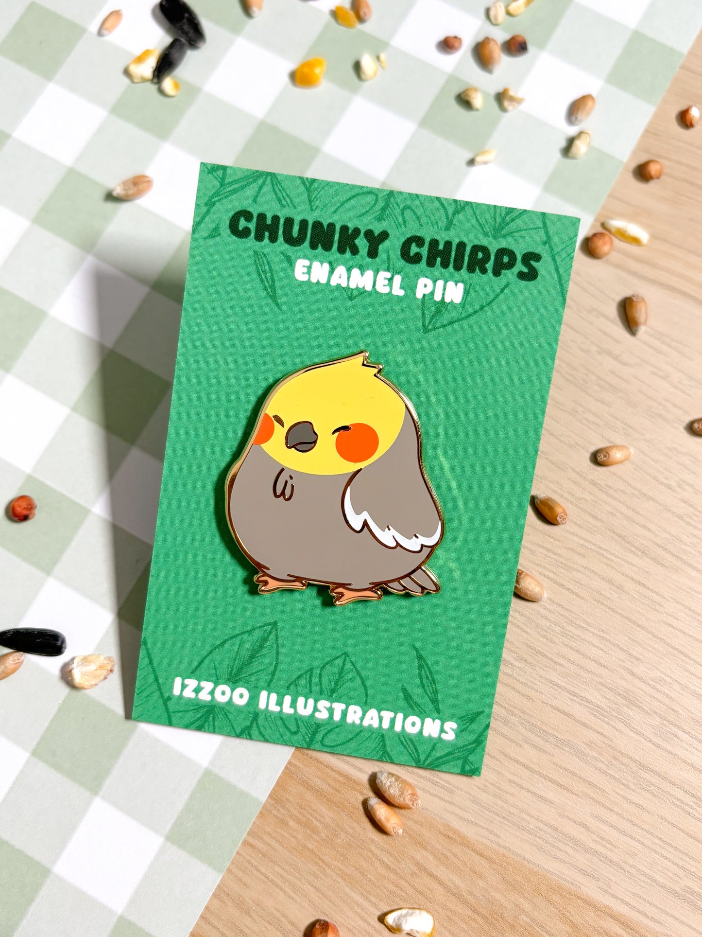 Grey Cockatiel Enamel Pin