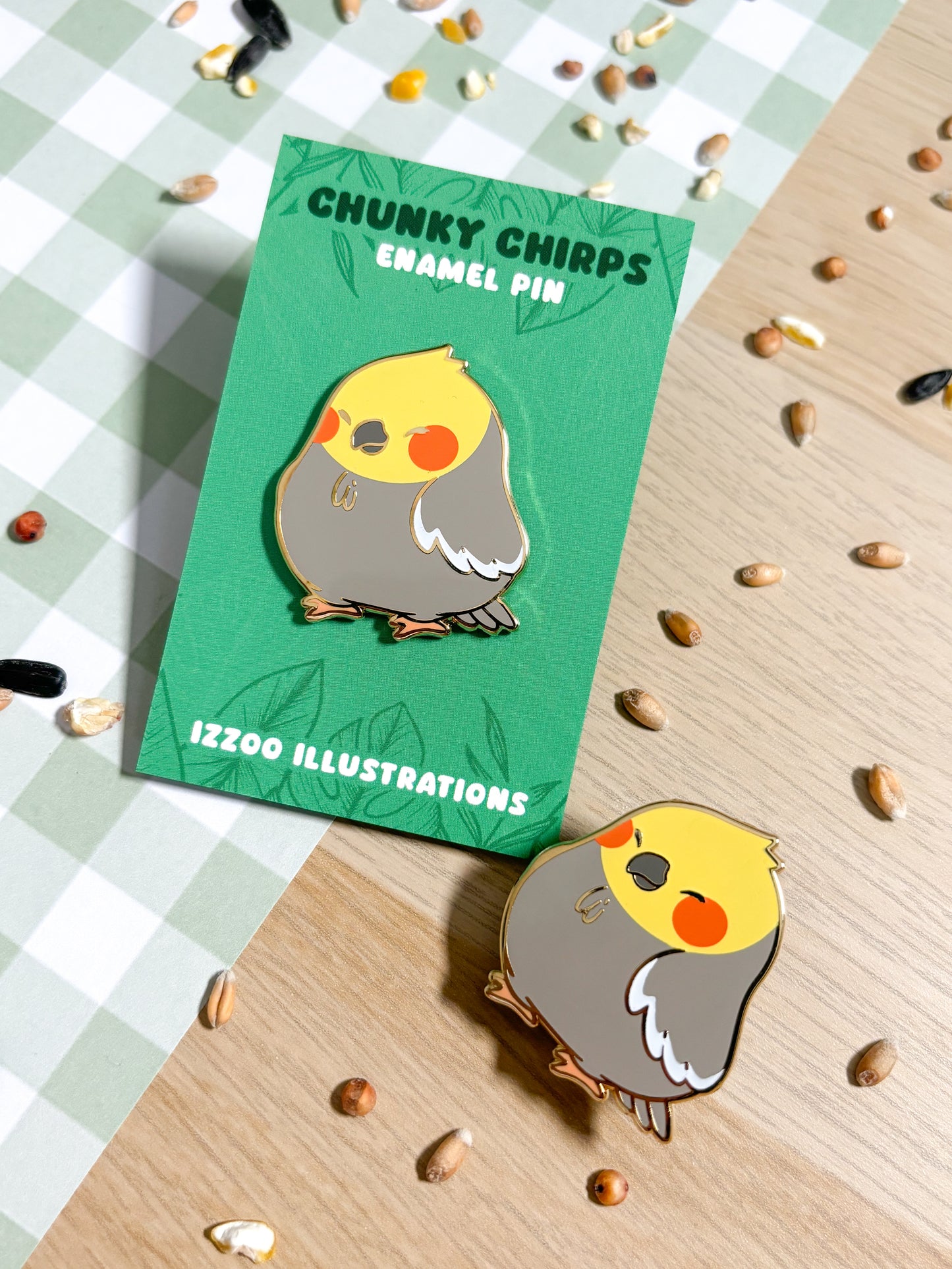 Grey Cockatiel Enamel Pin