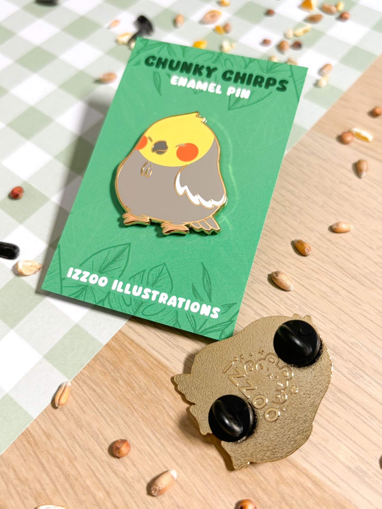 Grey Cockatiel Enamel Pin
