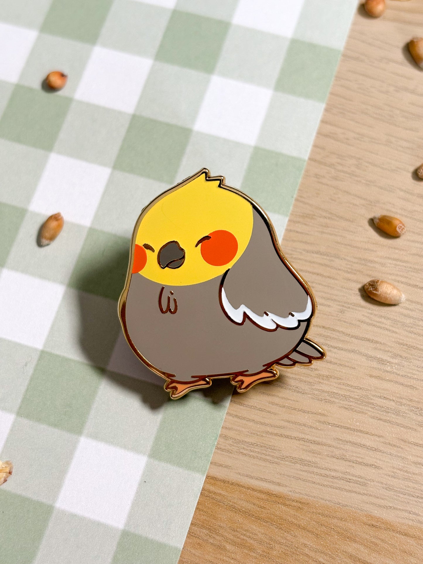Grey Cockatiel Enamel Pin