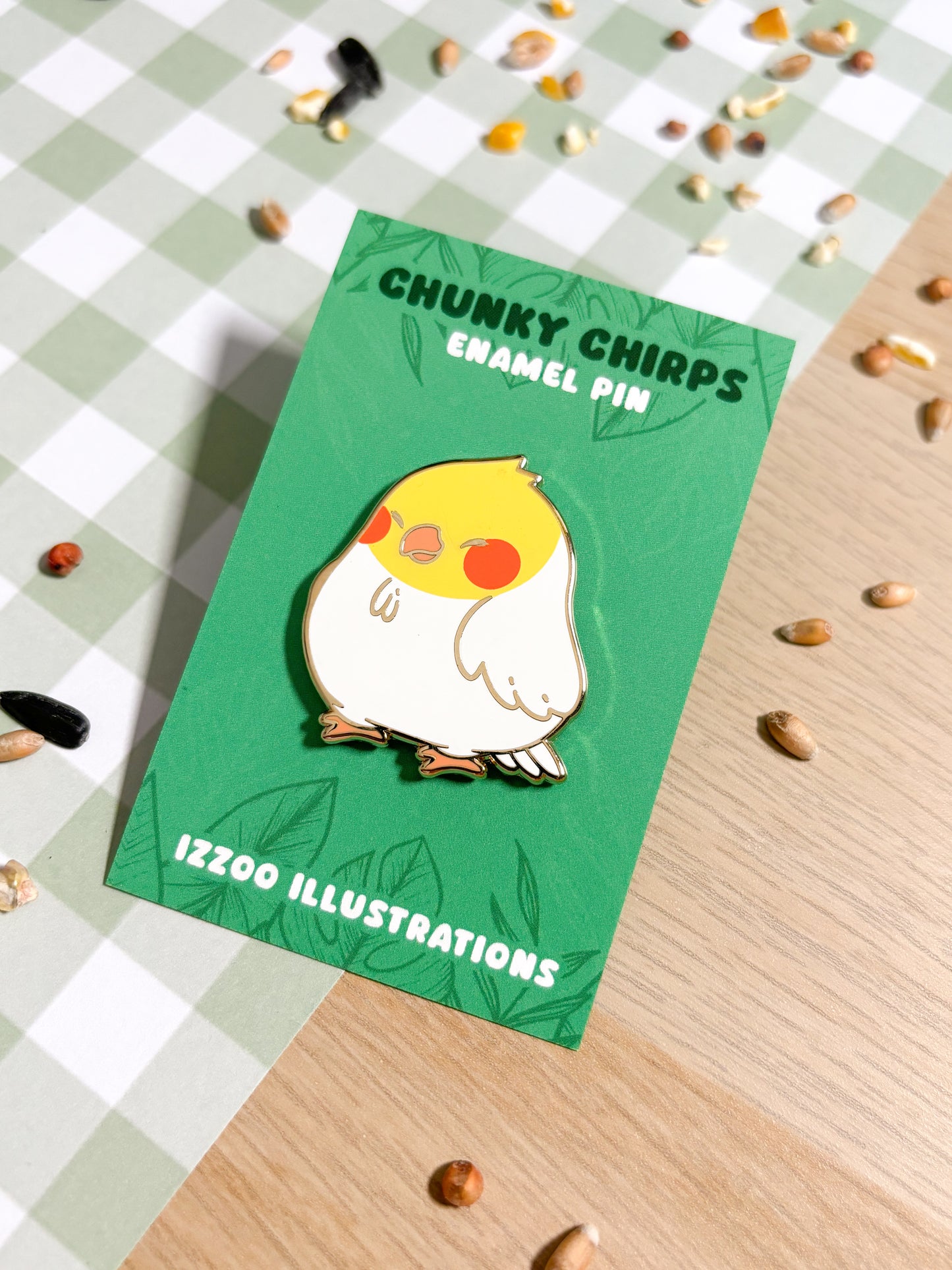 Lutino Cockatiel Enamel Pin