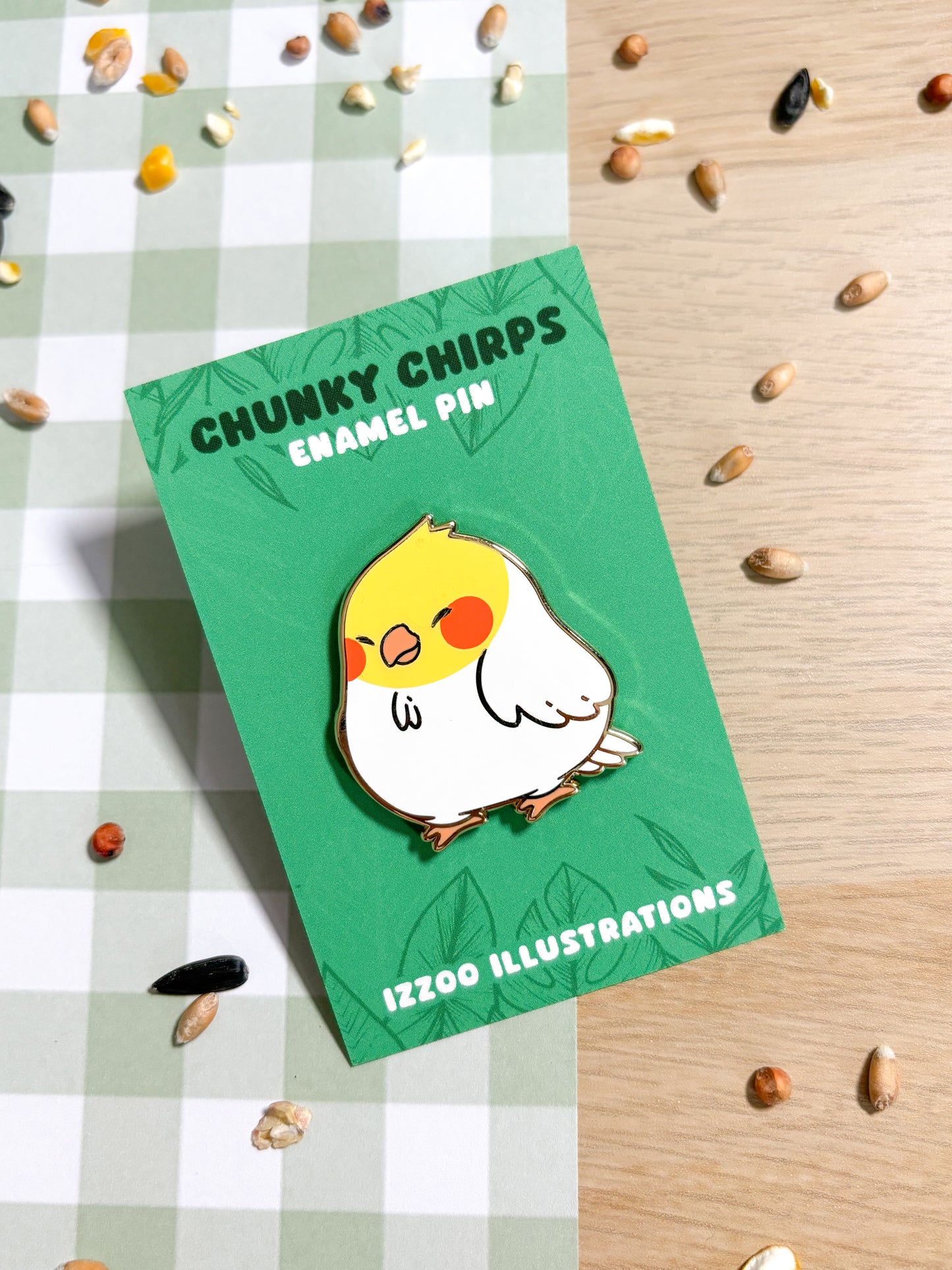 Lutino Cockatiel Enamel Pin