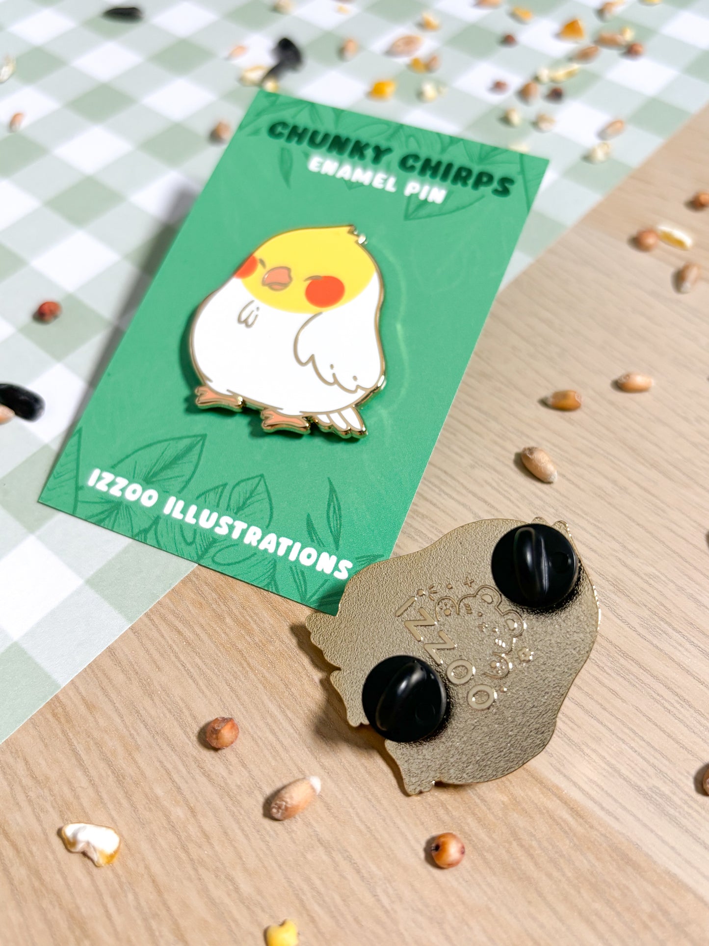 Lutino Cockatiel Enamel Pin