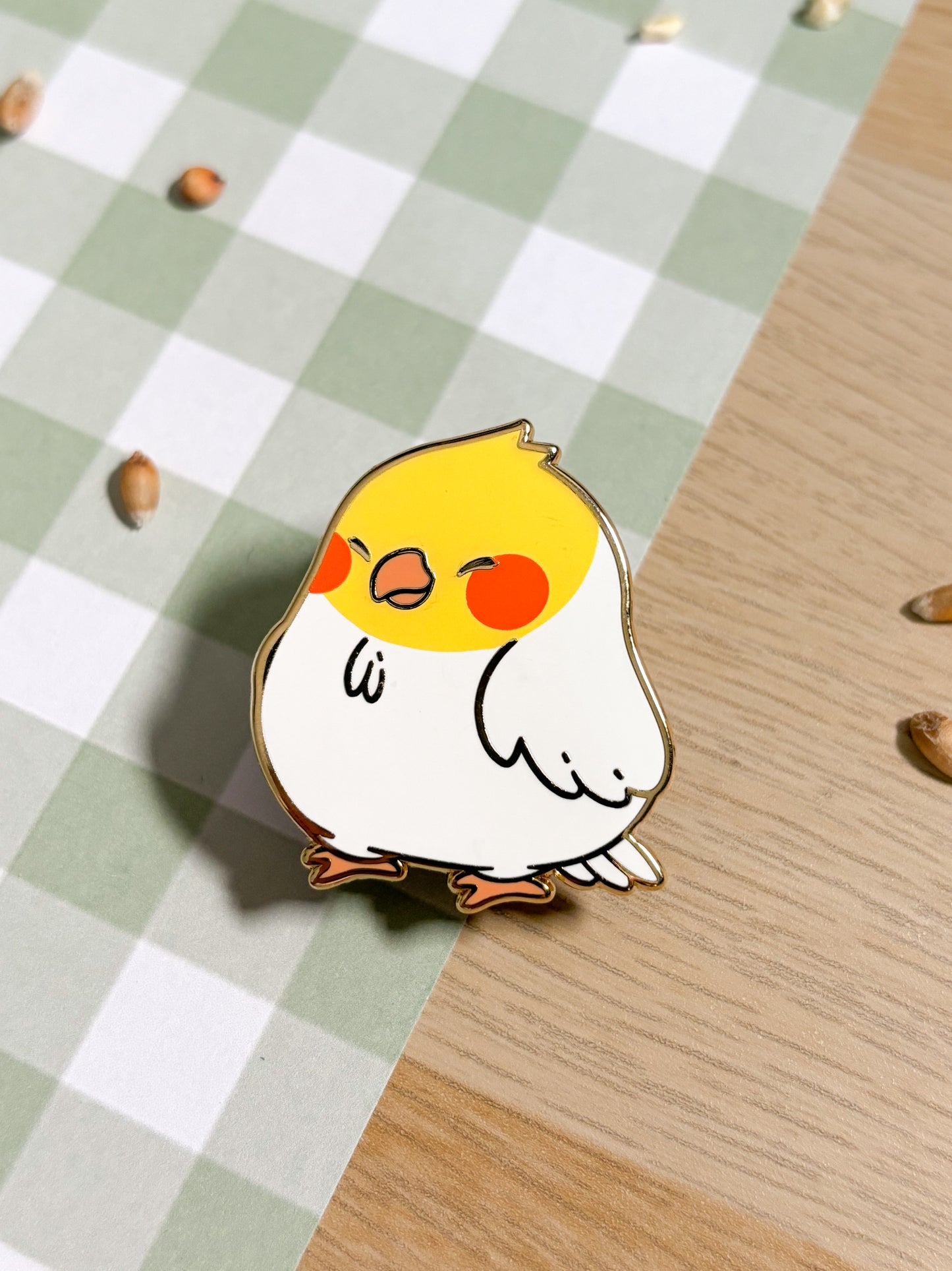 Lutino Cockatiel Enamel Pin
