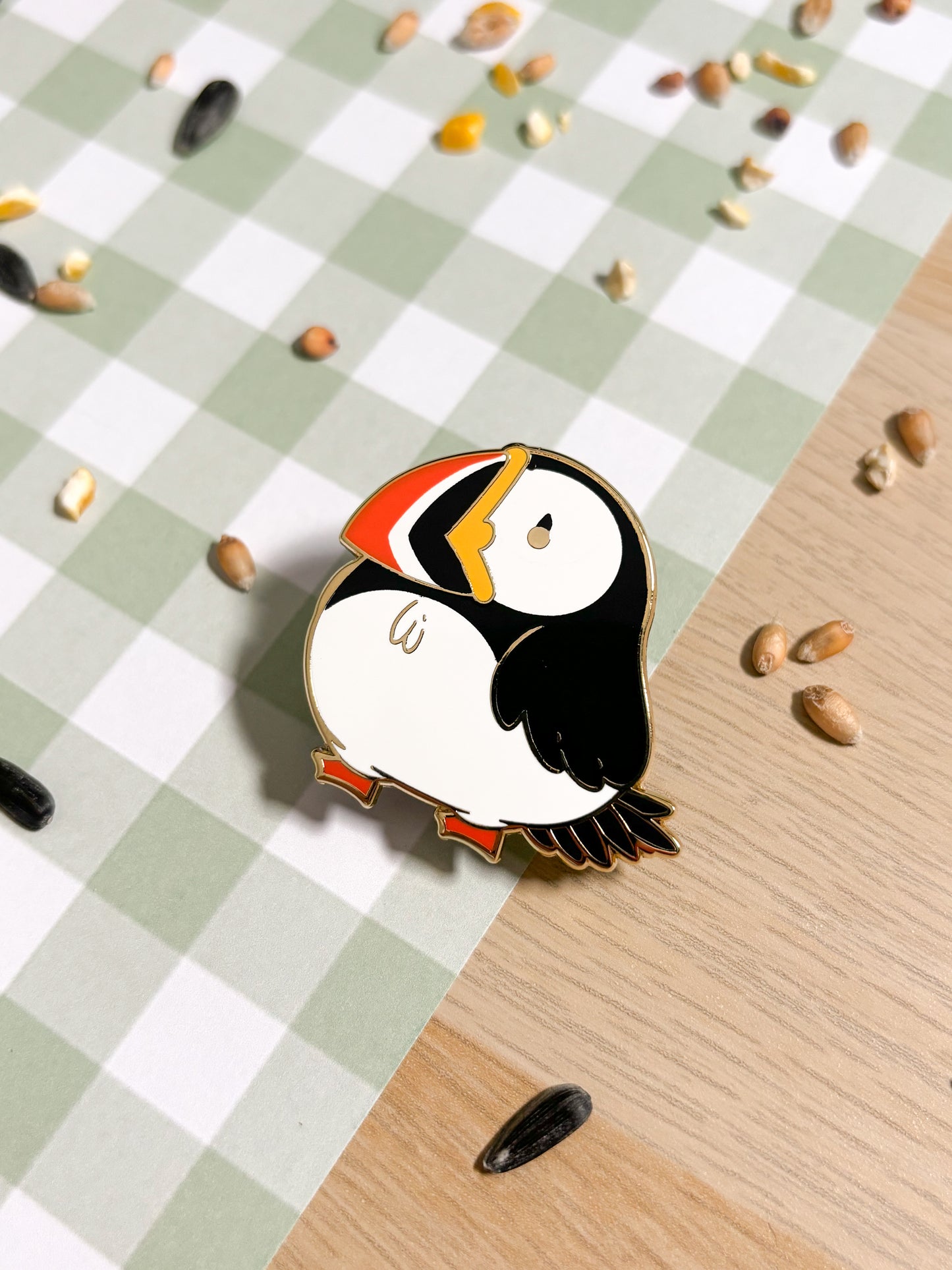 Chunky Chirp Puffin 1.5 inch Gold Plated Enamel Pin