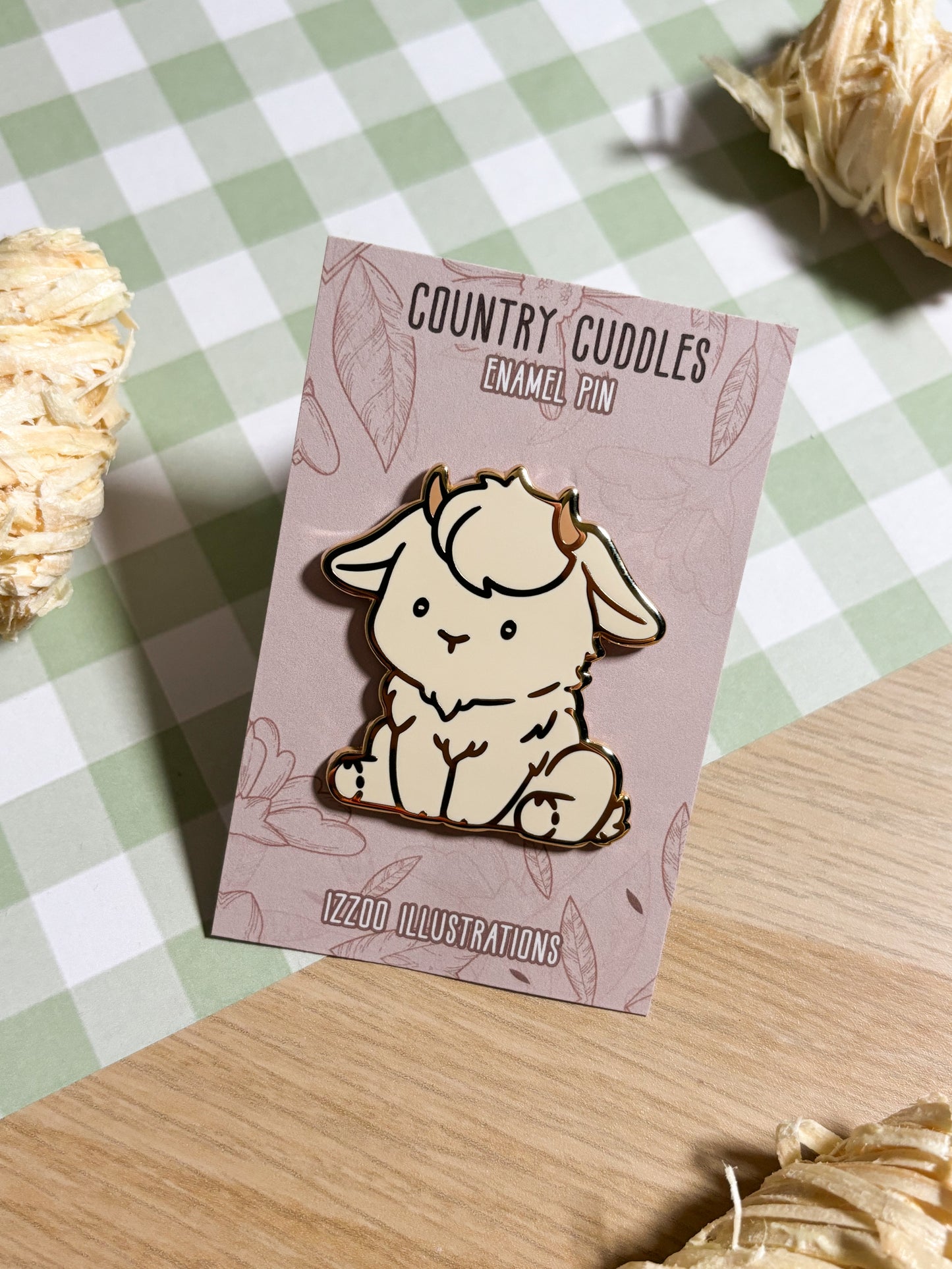 Cream Goat Enamel Pin