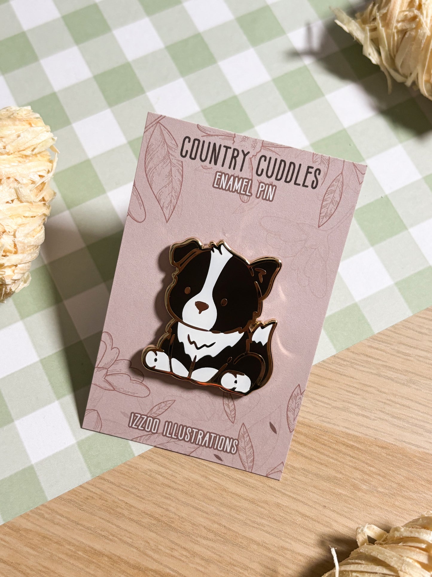 Black Border Collie Enamel Pin