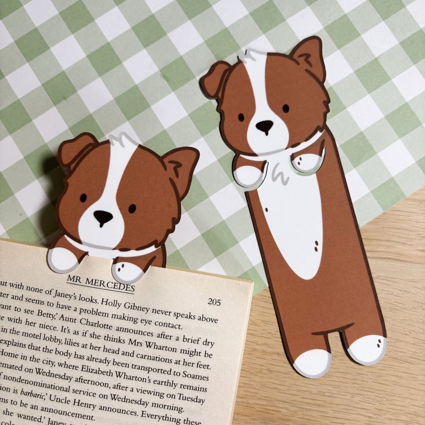 Red Border Collie Peeking Bookmark