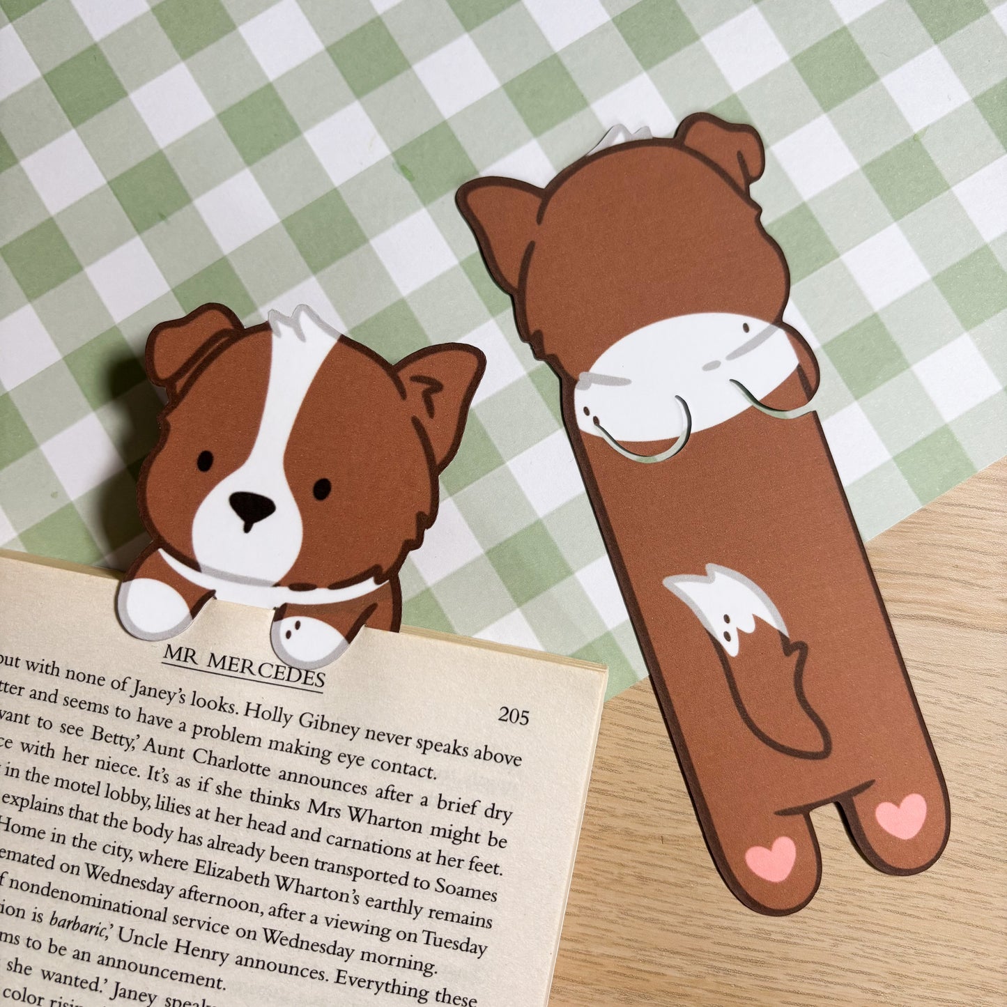 Red Border Collie Peeking Bookmark