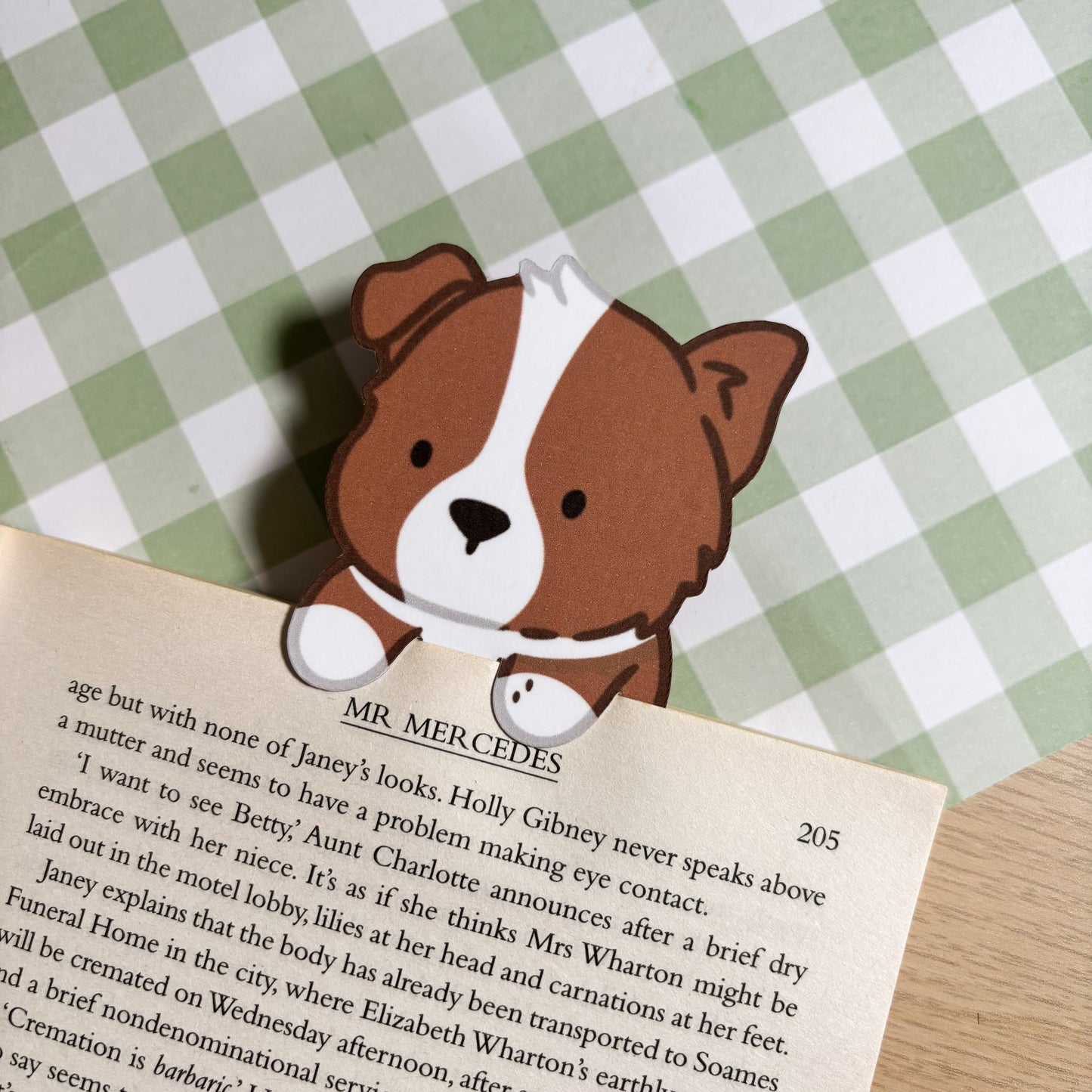 Red Border Collie Peeking Bookmark