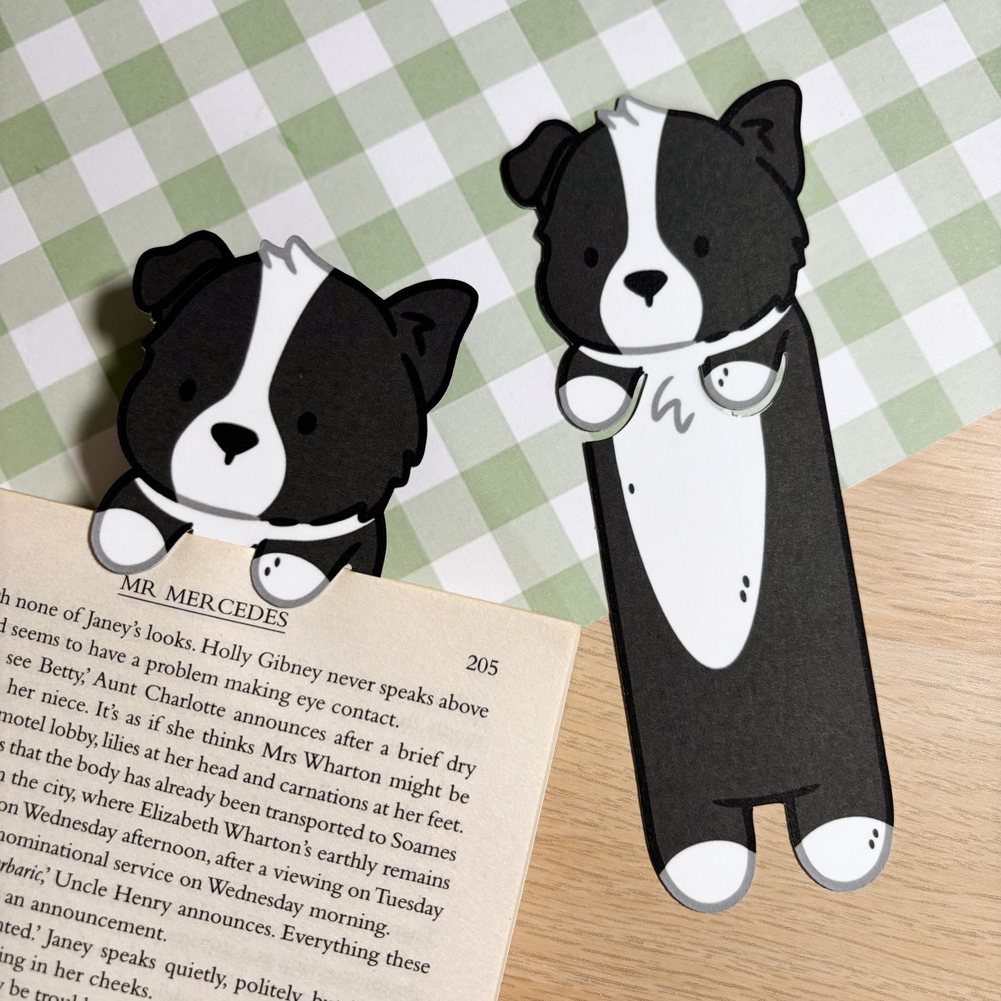 Black Border Collie Peeking Bookmark