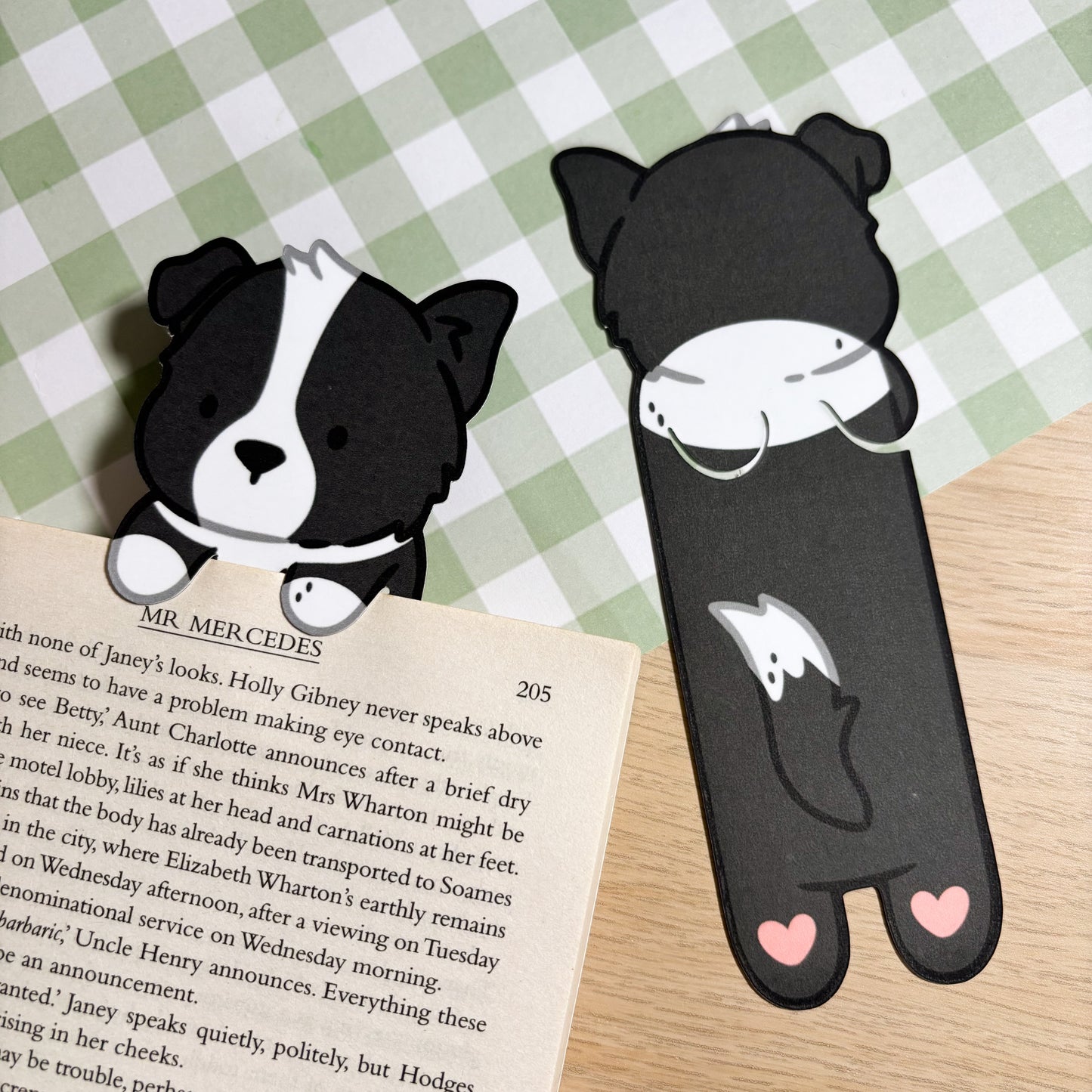 Black Border Collie Peeking Bookmark