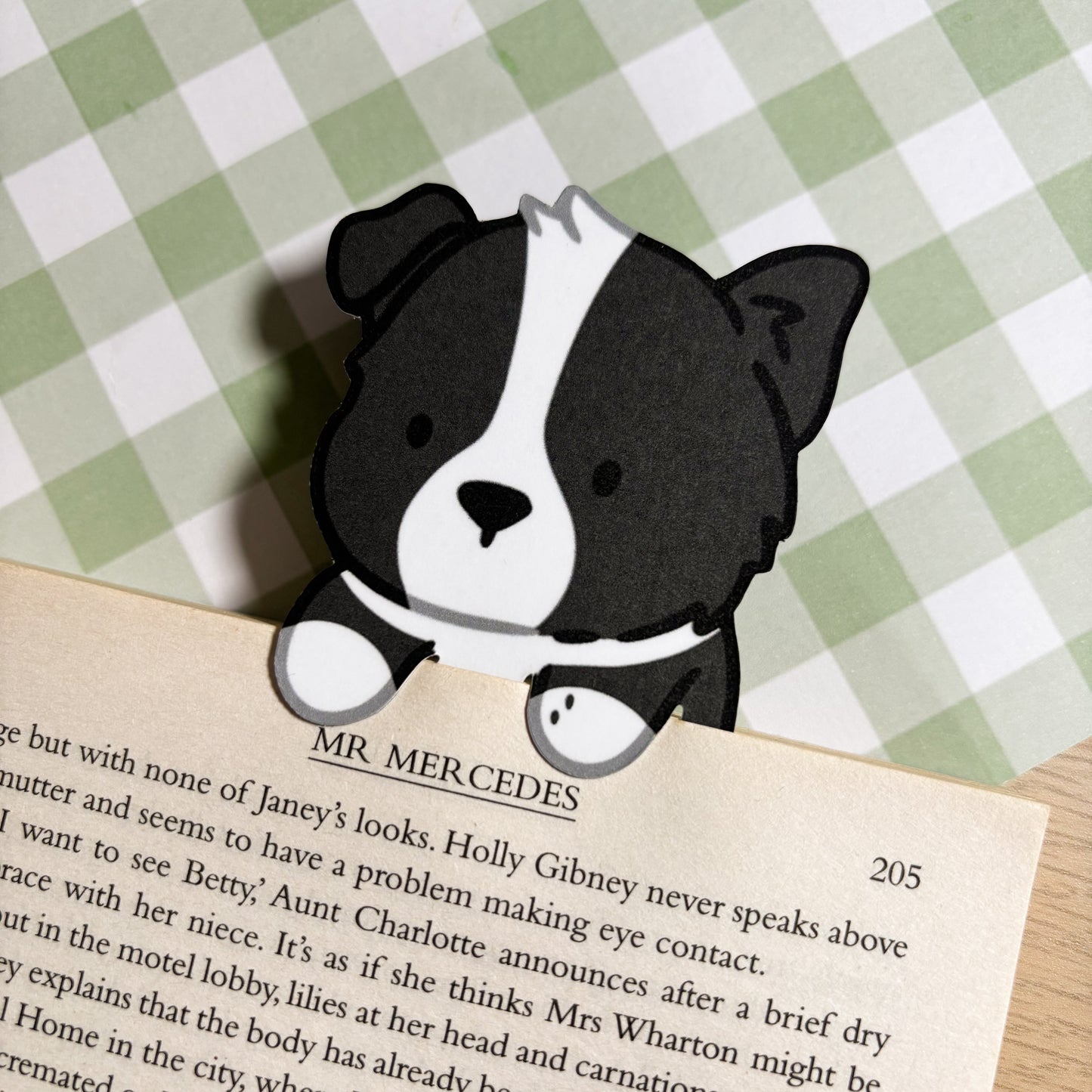 Black Border Collie Peeking Bookmark