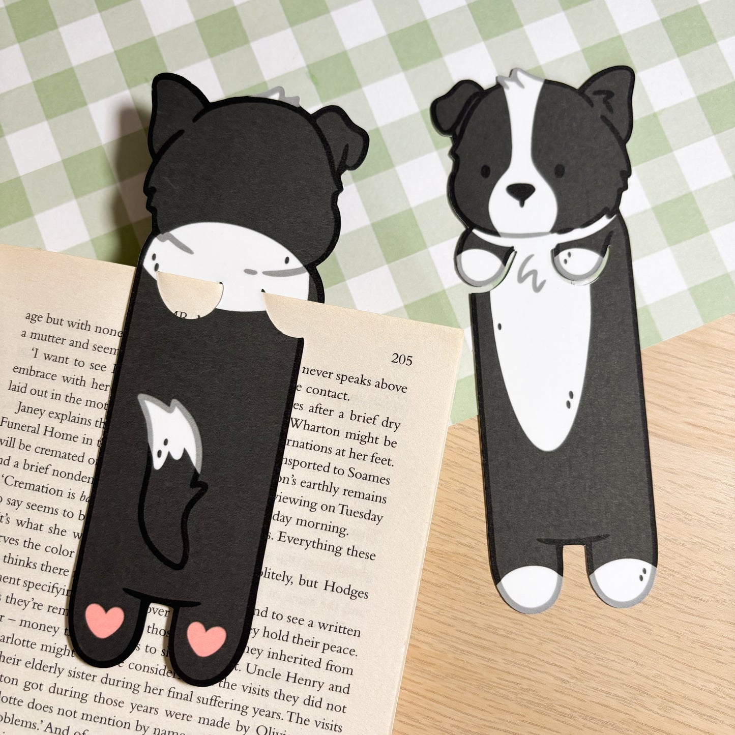 Black Border Collie Peeking Bookmark