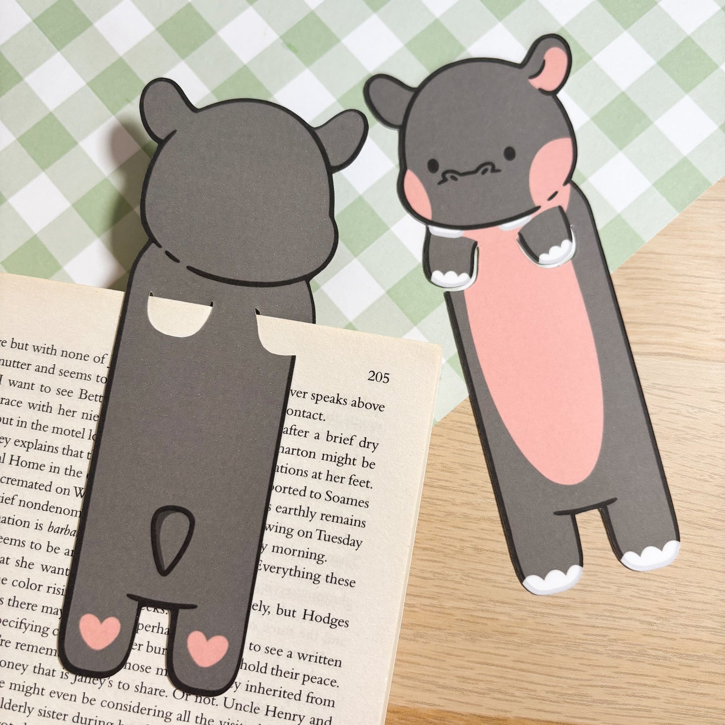 Hippo Peeking Bookmark