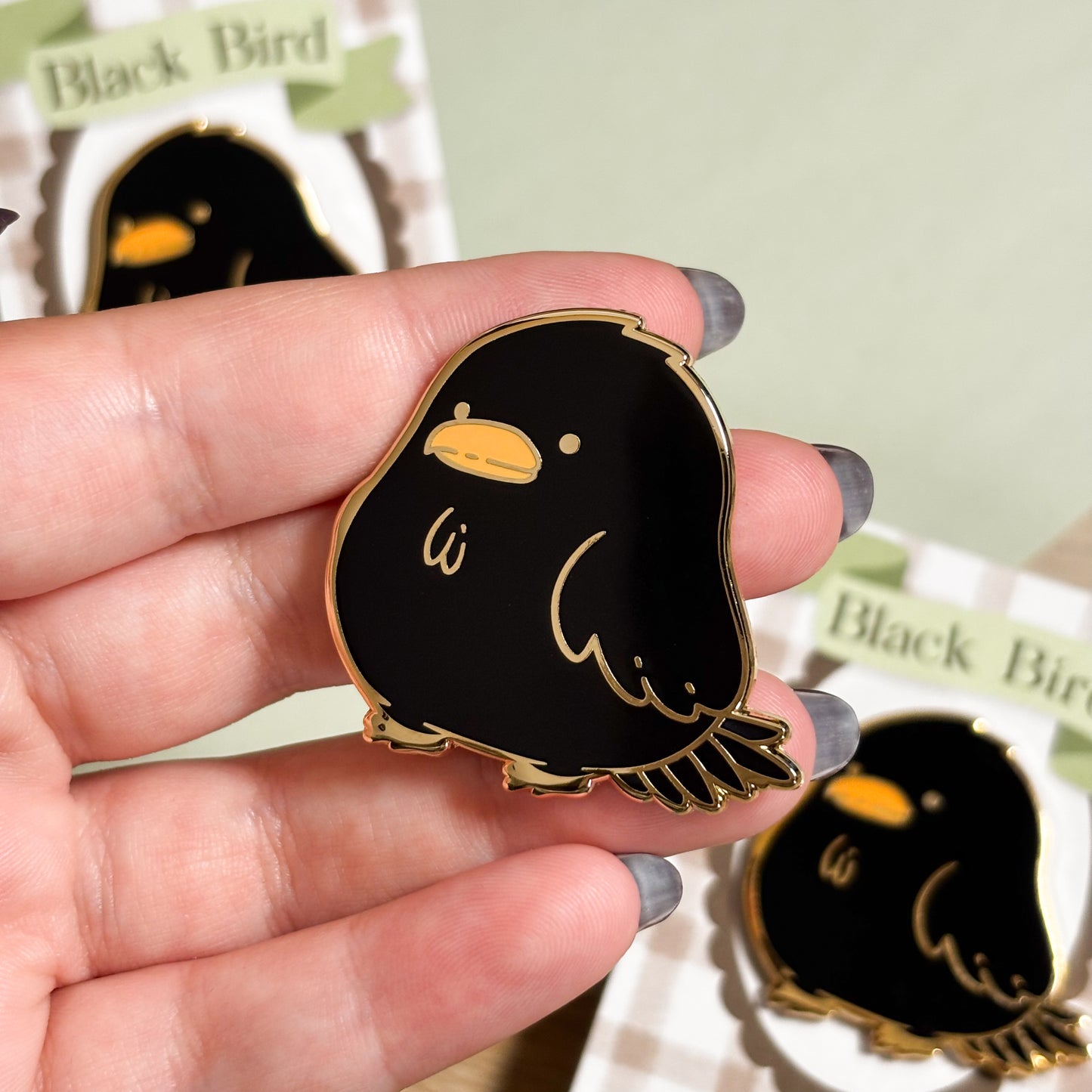 Black Bird Enamel Pin