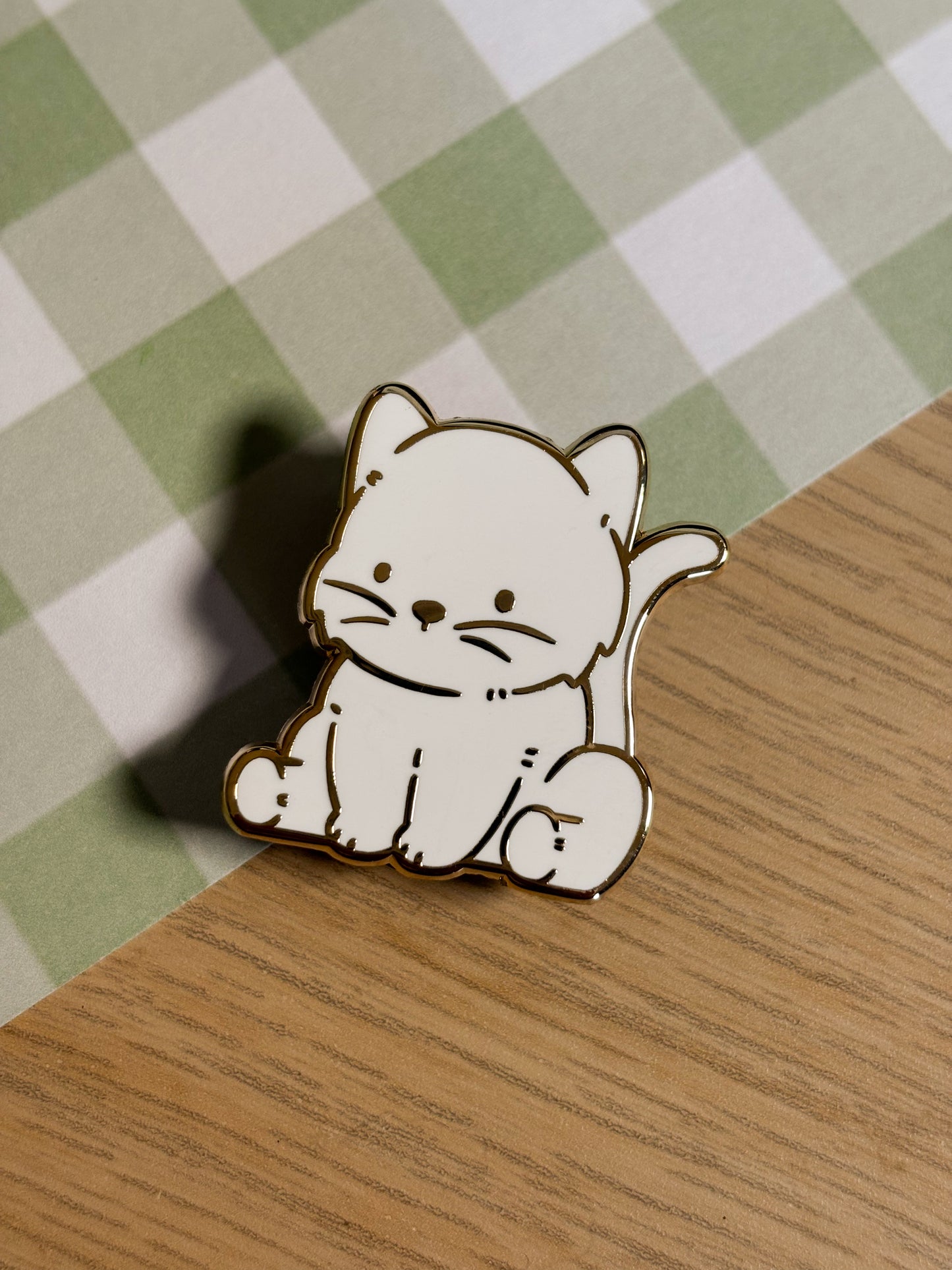 White Cat Enamel Pin