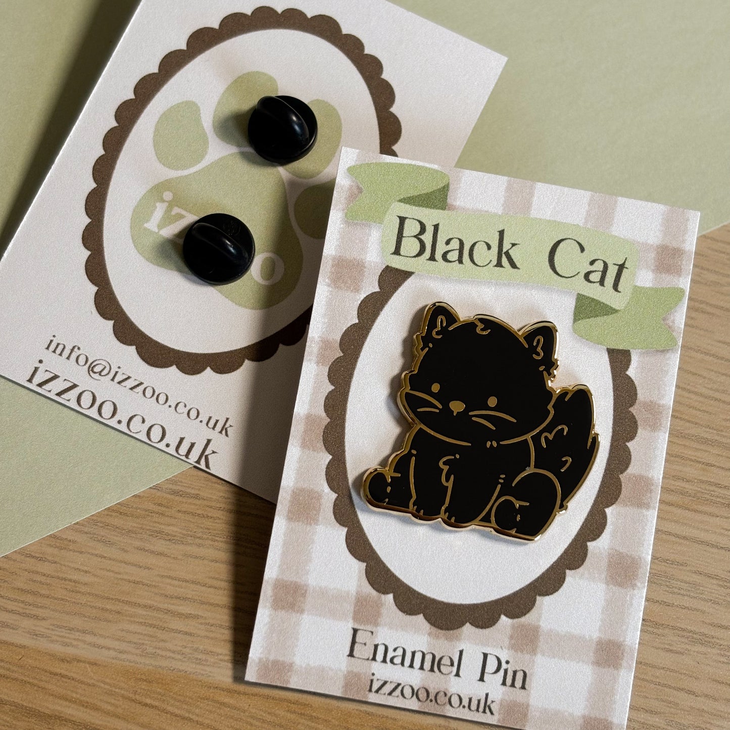 Black Fluffy Cat Enamel Pin