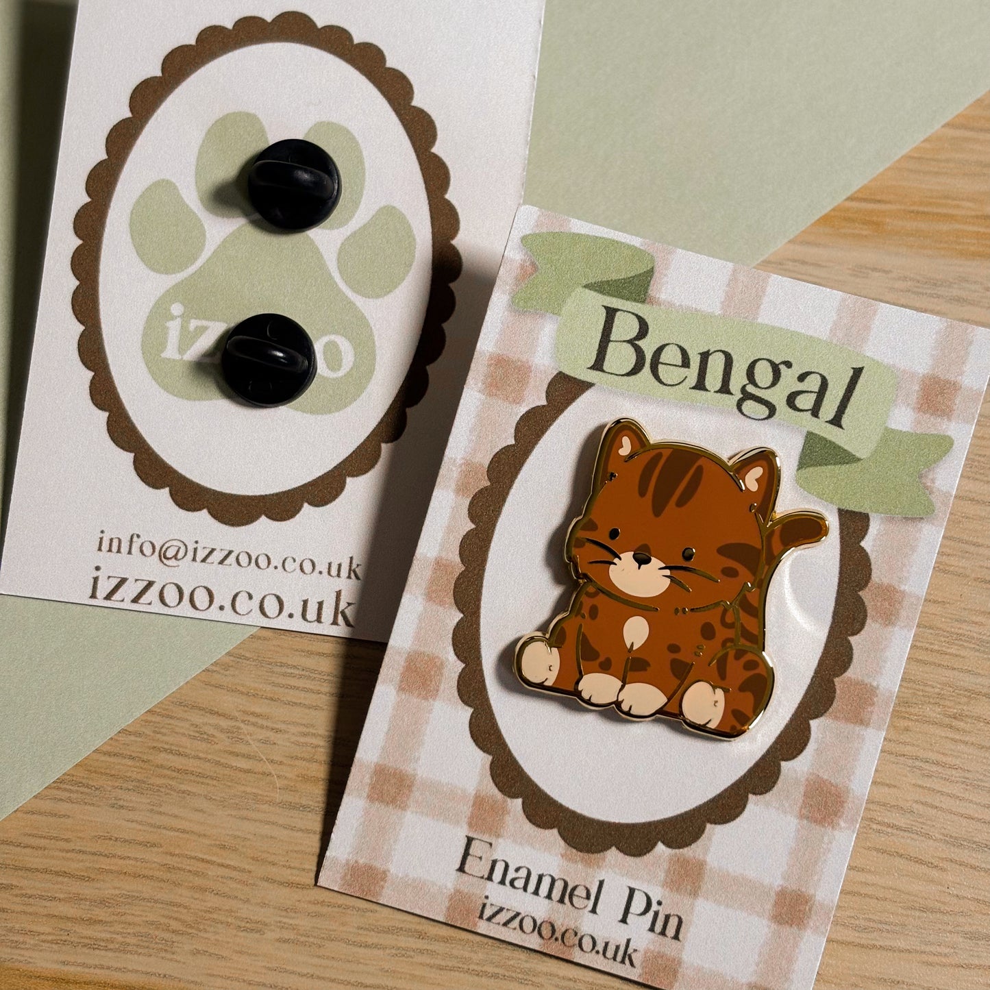 Brown Benagal Cat Enamel Pin