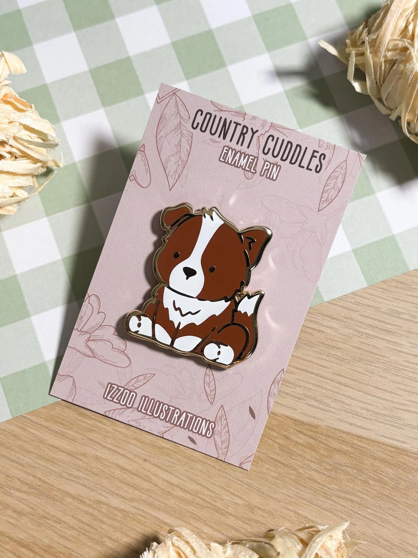 Red Border Collie Enamel Pin