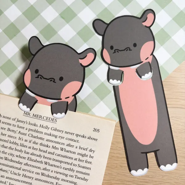 Hippo Peeking Bookmark