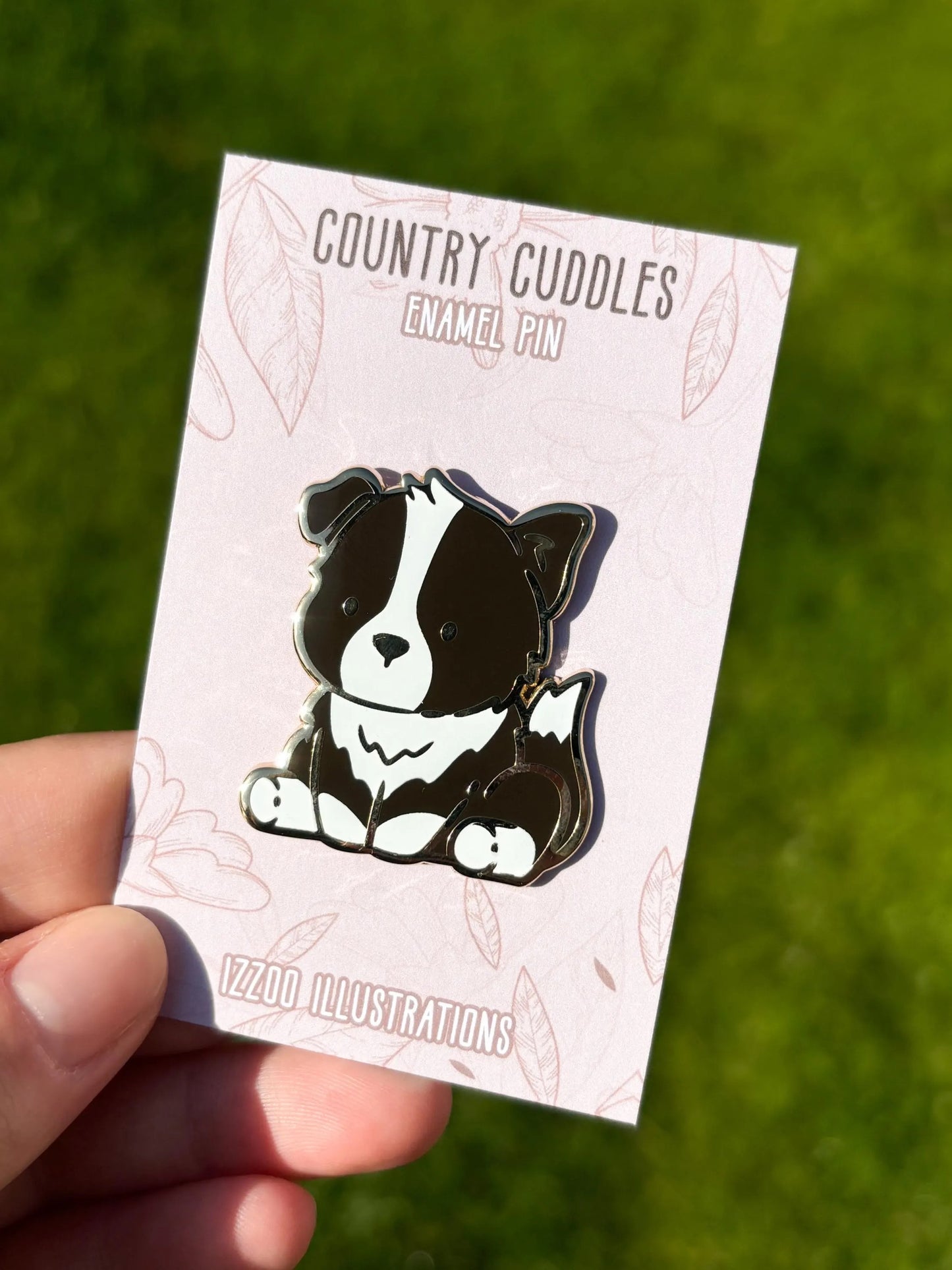 Black Border Collie Enamel Pin