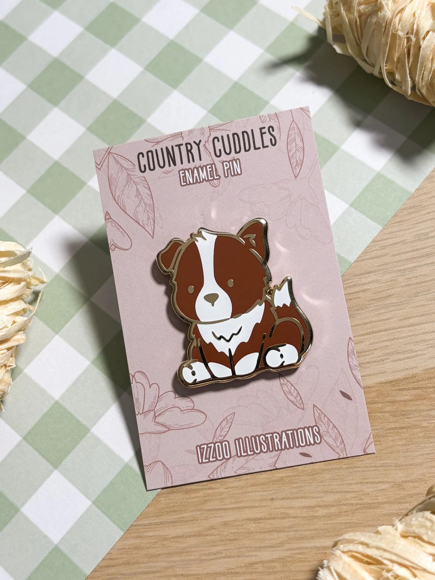 Red Border Collie Enamel Pin