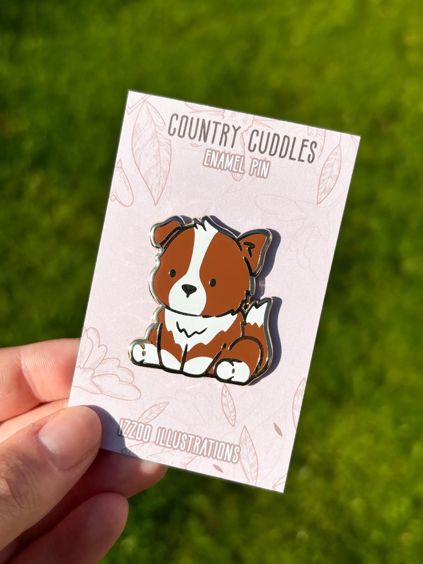 Red Border Collie Enamel Pin