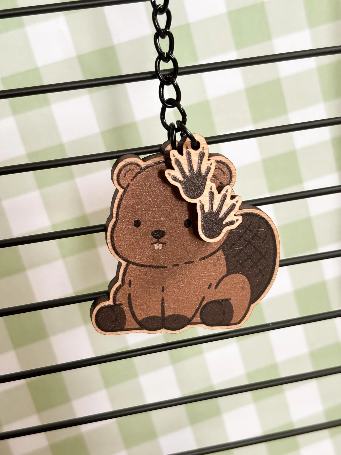 Beaver Wooden Keychain