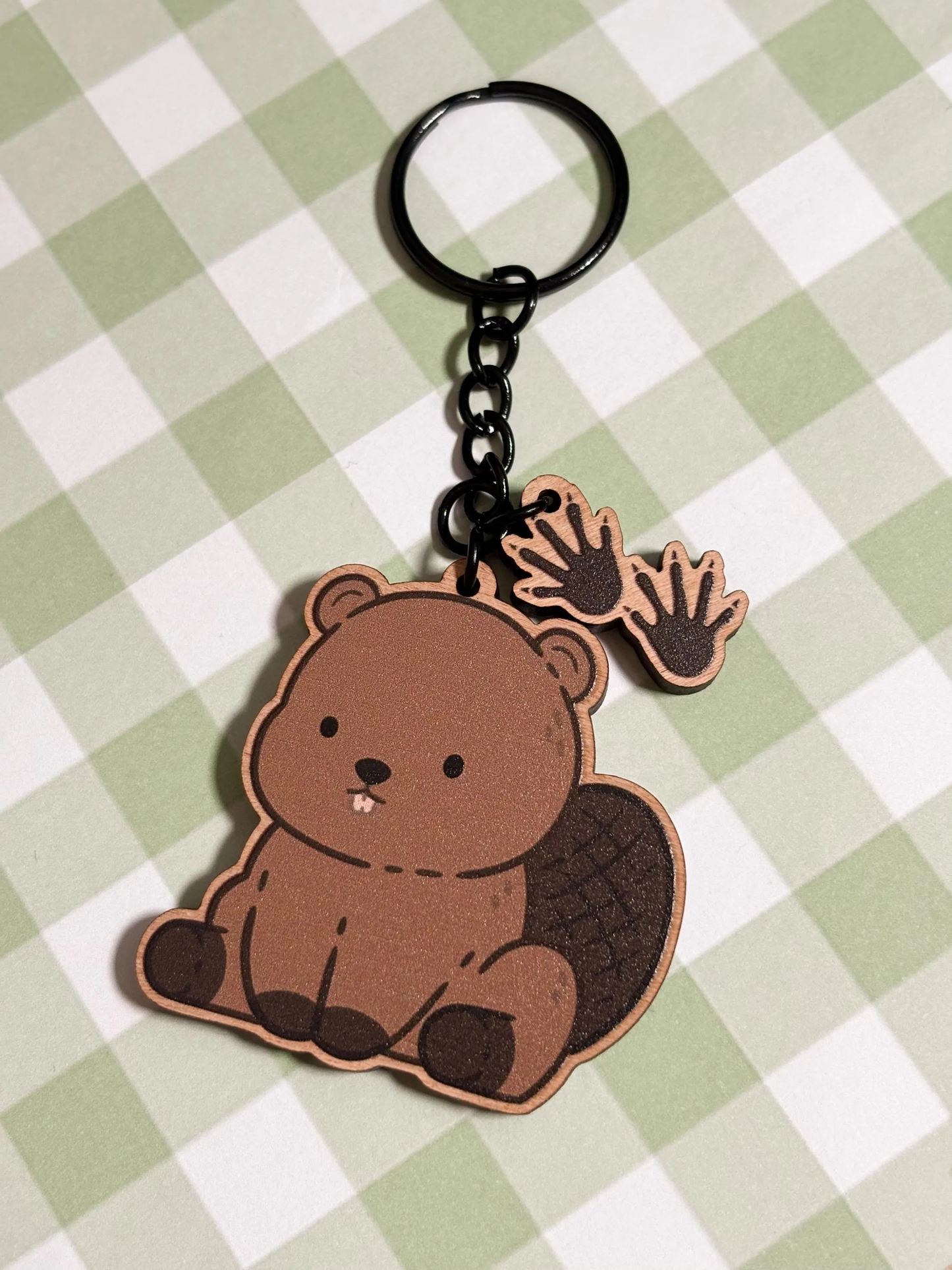Beaver Wooden Keychain