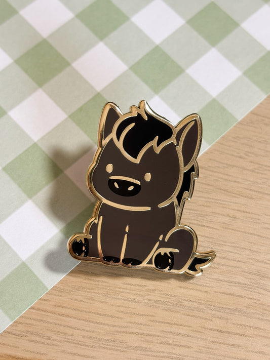 Black Horse Enamel Pin
