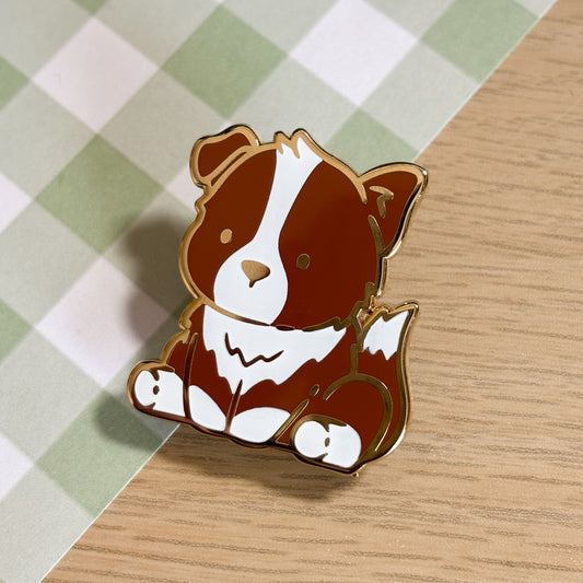 Red Border Collie Enamel Pin