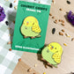 Green Budgie Plated Enamel Pin