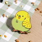 Green Budgie Plated Enamel Pin
