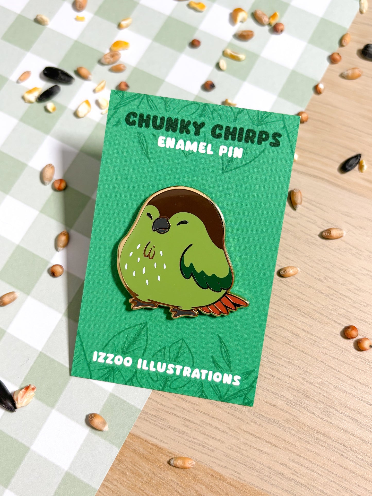 Green-Cheeked Conure Enamel Pin