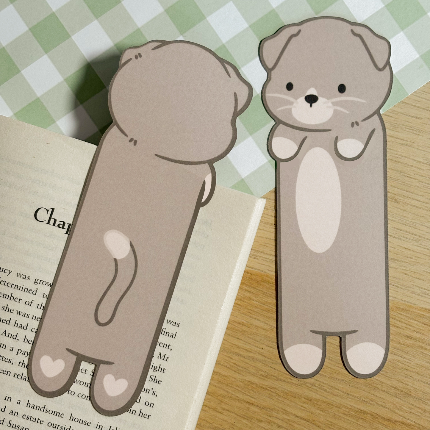 Grey Scottish Fold Cat Bookmark